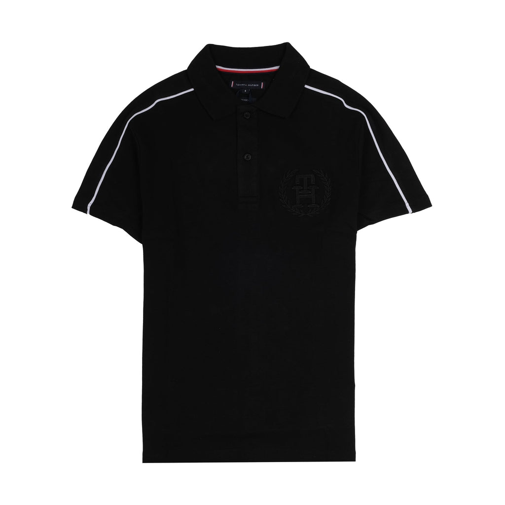TOMMY HILFIGER Midnight Onyx Classic Fit Polo Shirt with Contrast Piping