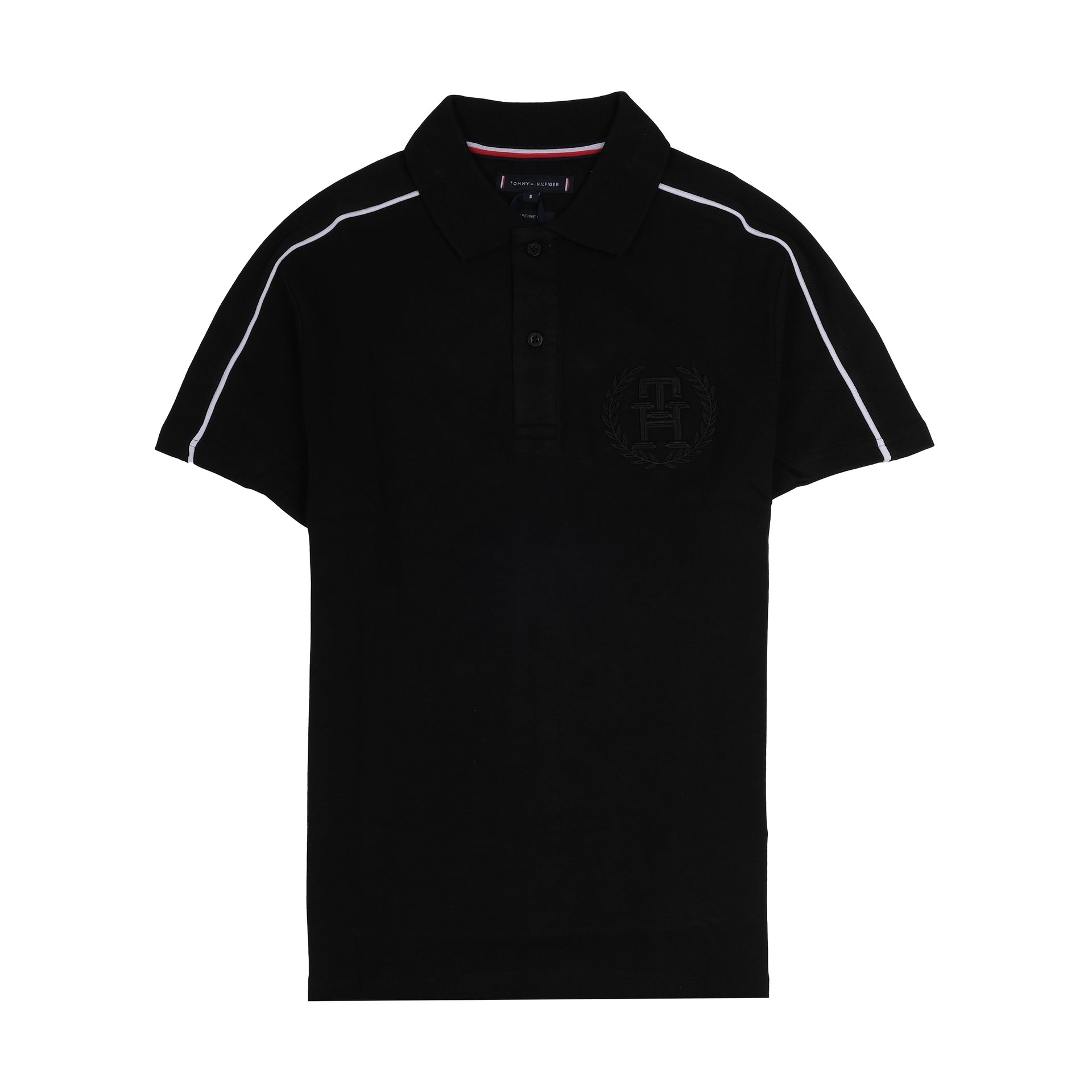 TOMMY HILFIGER Midnight Onyx Classic Fit Polo Shirt with Contrast Piping