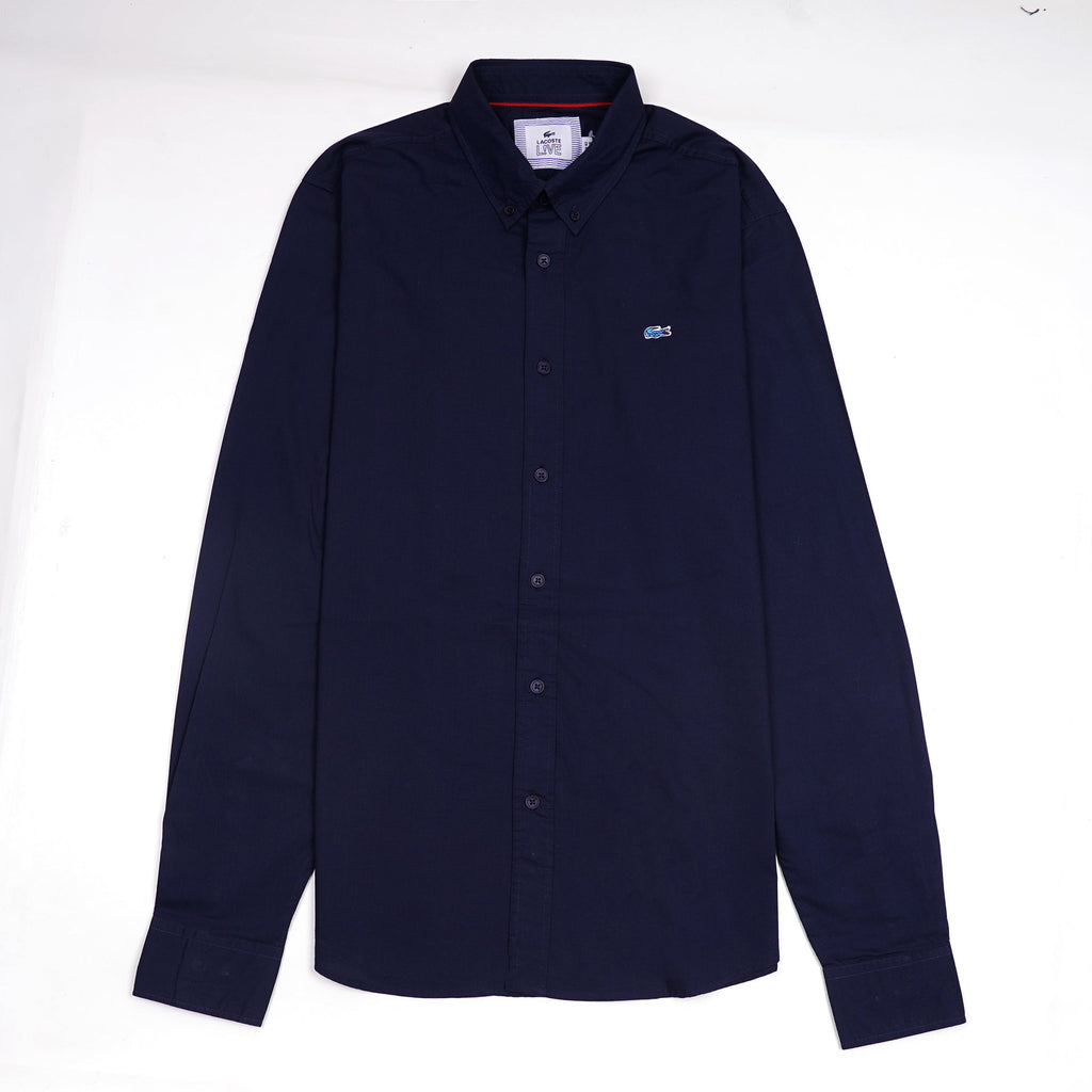 LACOSTE L!VE Twilight Sapphire Tailored Fit Long Sleeve Shirt