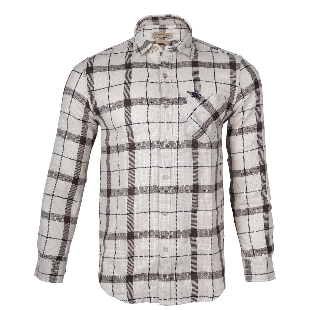 BURBERRY Desert Stone Check Regular Fit Long Sleeve Shirt