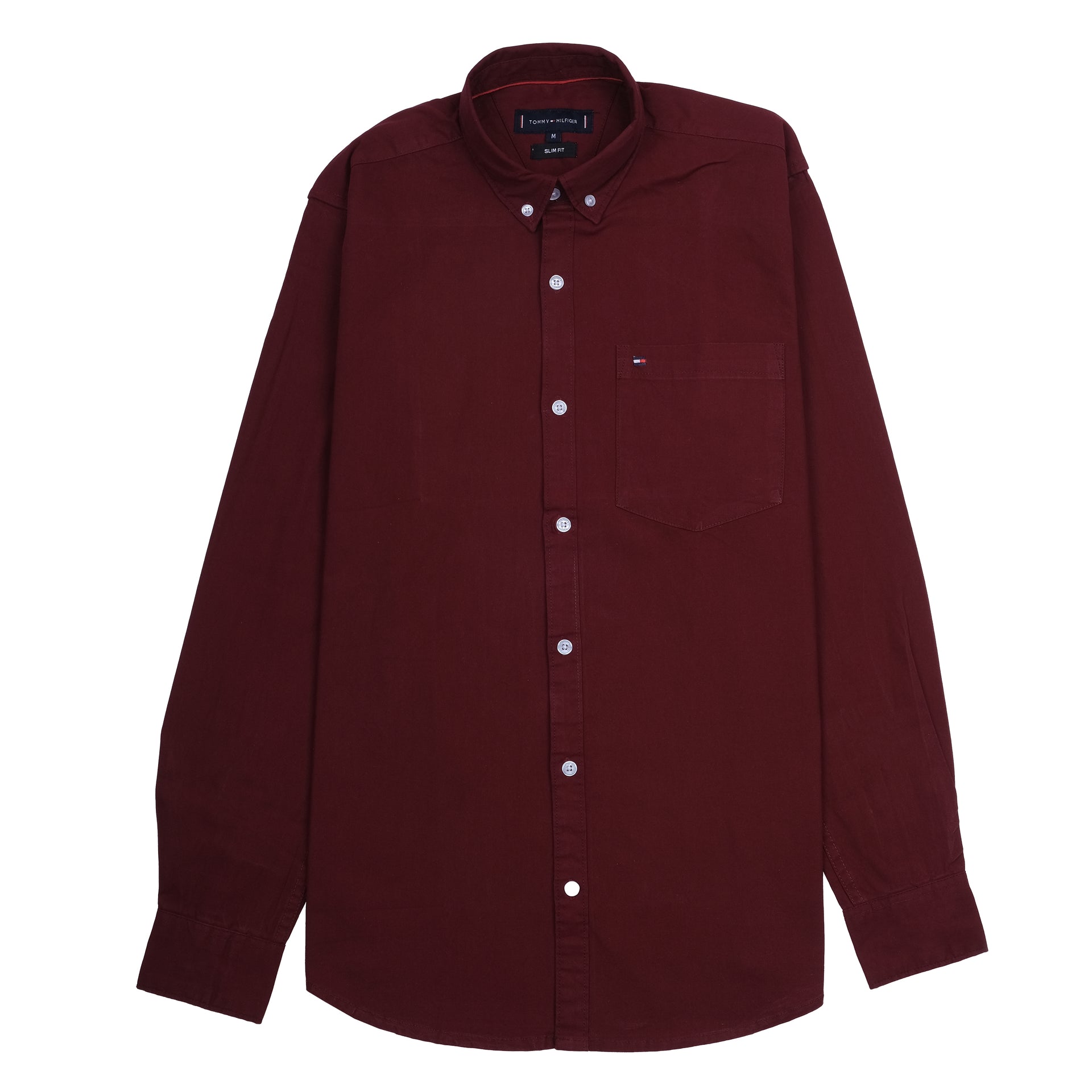 TOMMY HILFIGER Crimson Velvet Slim Fit Button-Down Shirt