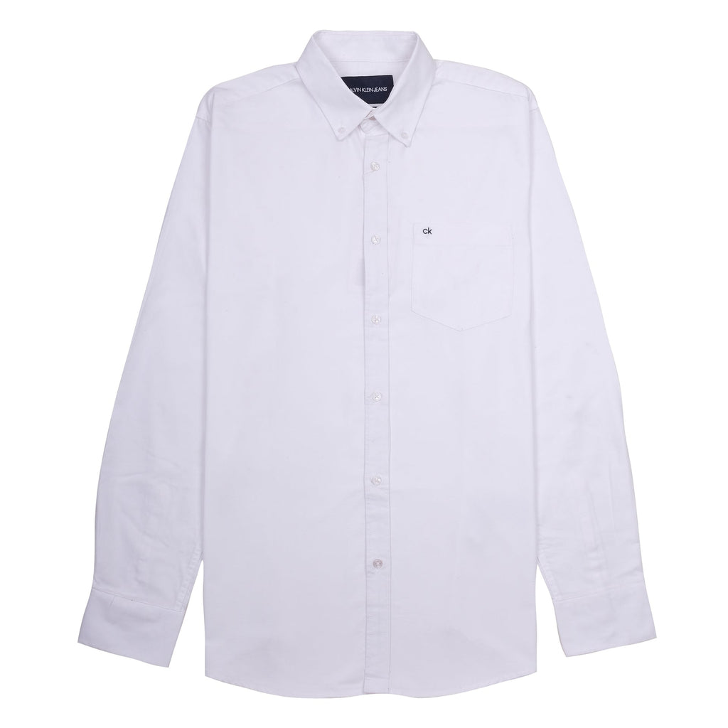 CALVIN KLEIN Pure Snow Classic Fit Long Sleeve Button-Up Shirt
