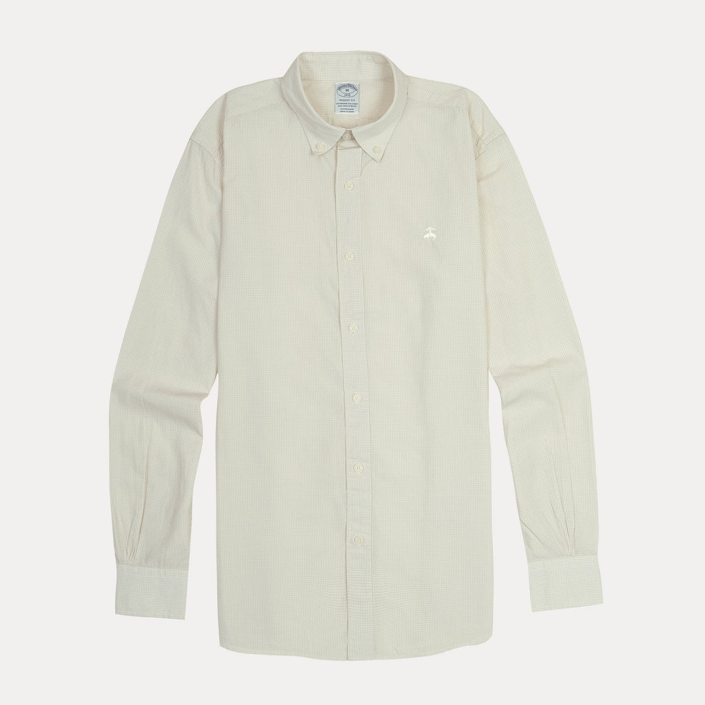 BROOKS BROTHERS Soft Almond Tailored Fit Long Sleeve Button-Down Shirt