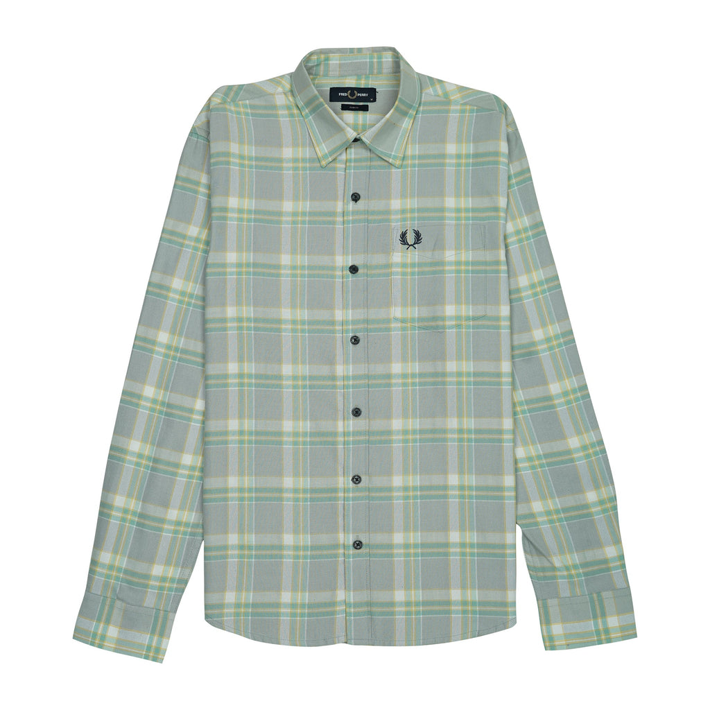 FRED PERRY Opulent Saffron Dusk Tailored Fit Long Sleeve Check Shirt