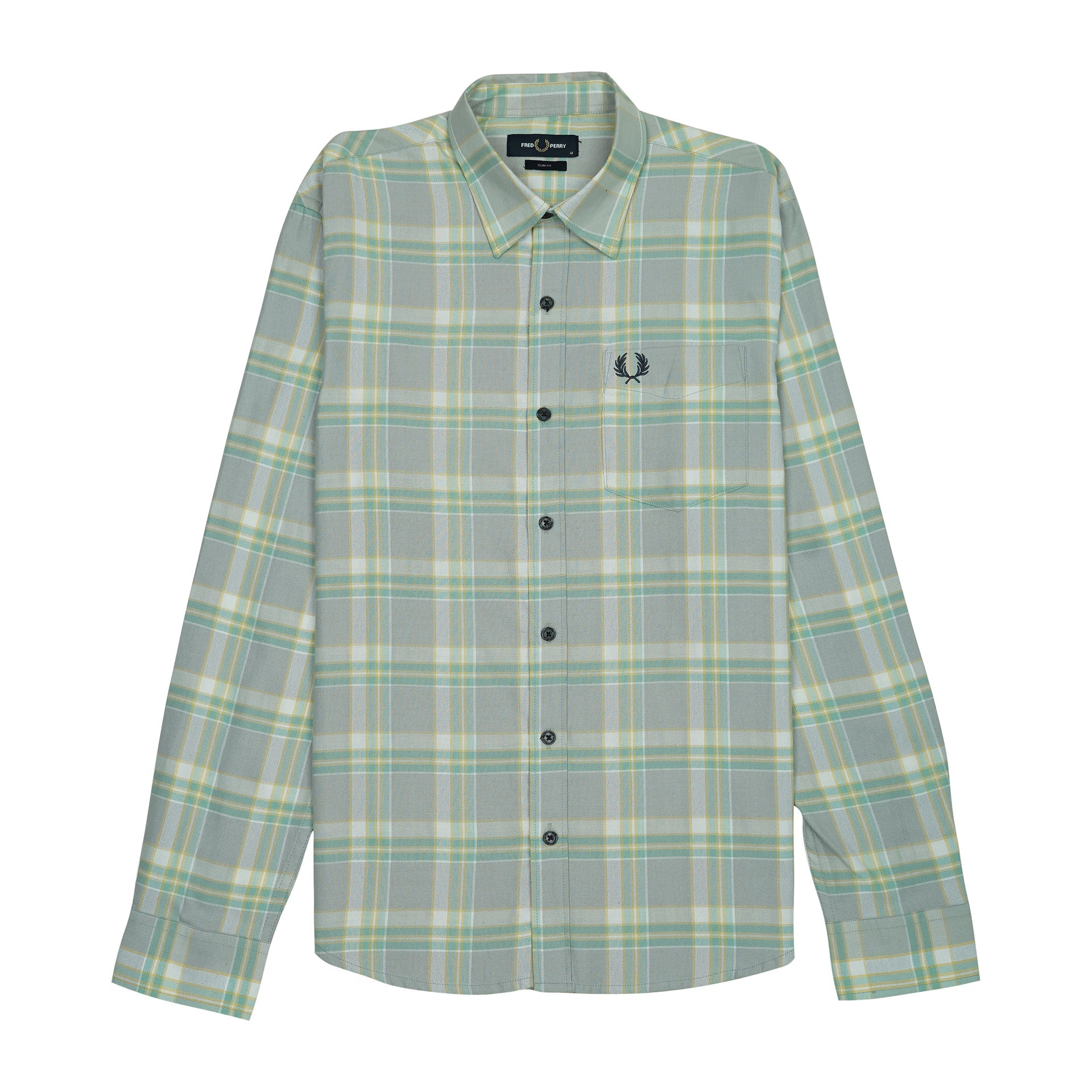 FRED PERRY Opulent Saffron Dusk Tailored Fit Long Sleeve Check Shirt
