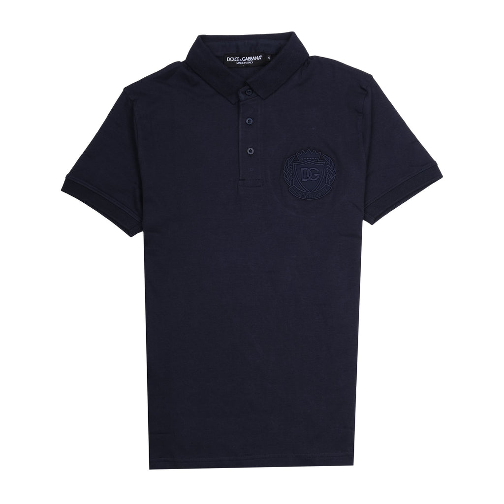DOLCE&GABBANA Midnight Ocean Classic Fit Logo Polo Shirt