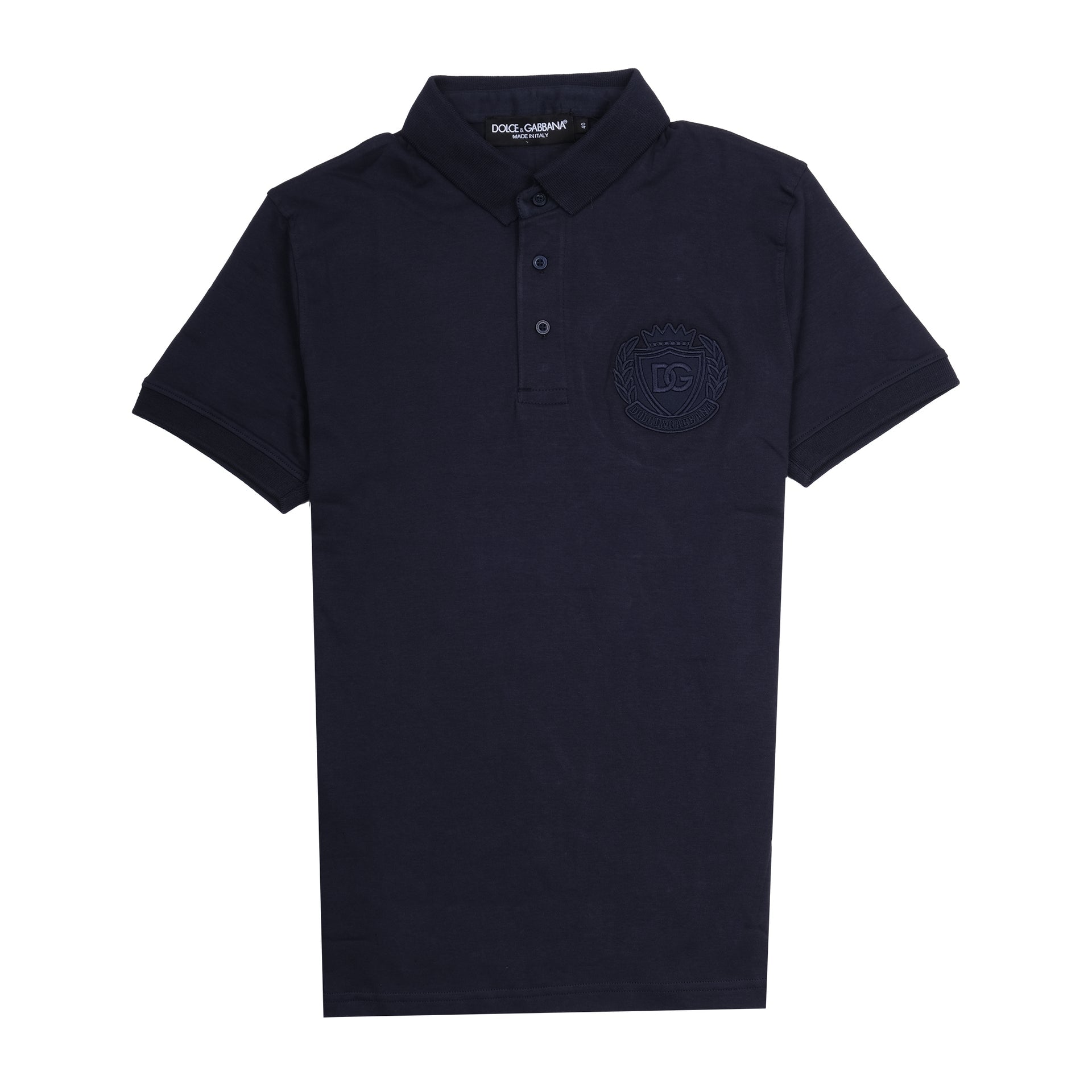 DOLCE&GABBANA Midnight Ocean Classic Fit Logo Polo Shirt