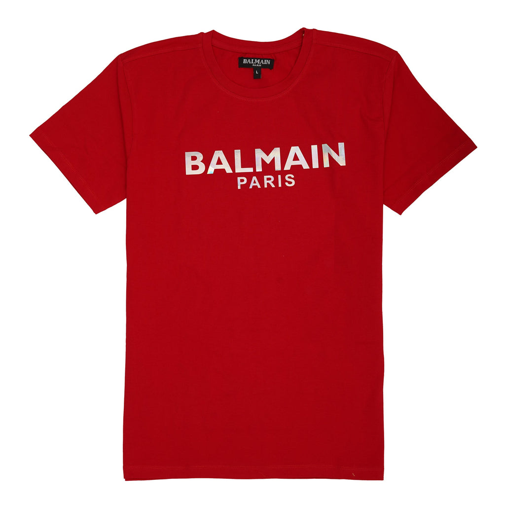 BALMAIN Scarlet Ember Slim Fit Graphic Tee
