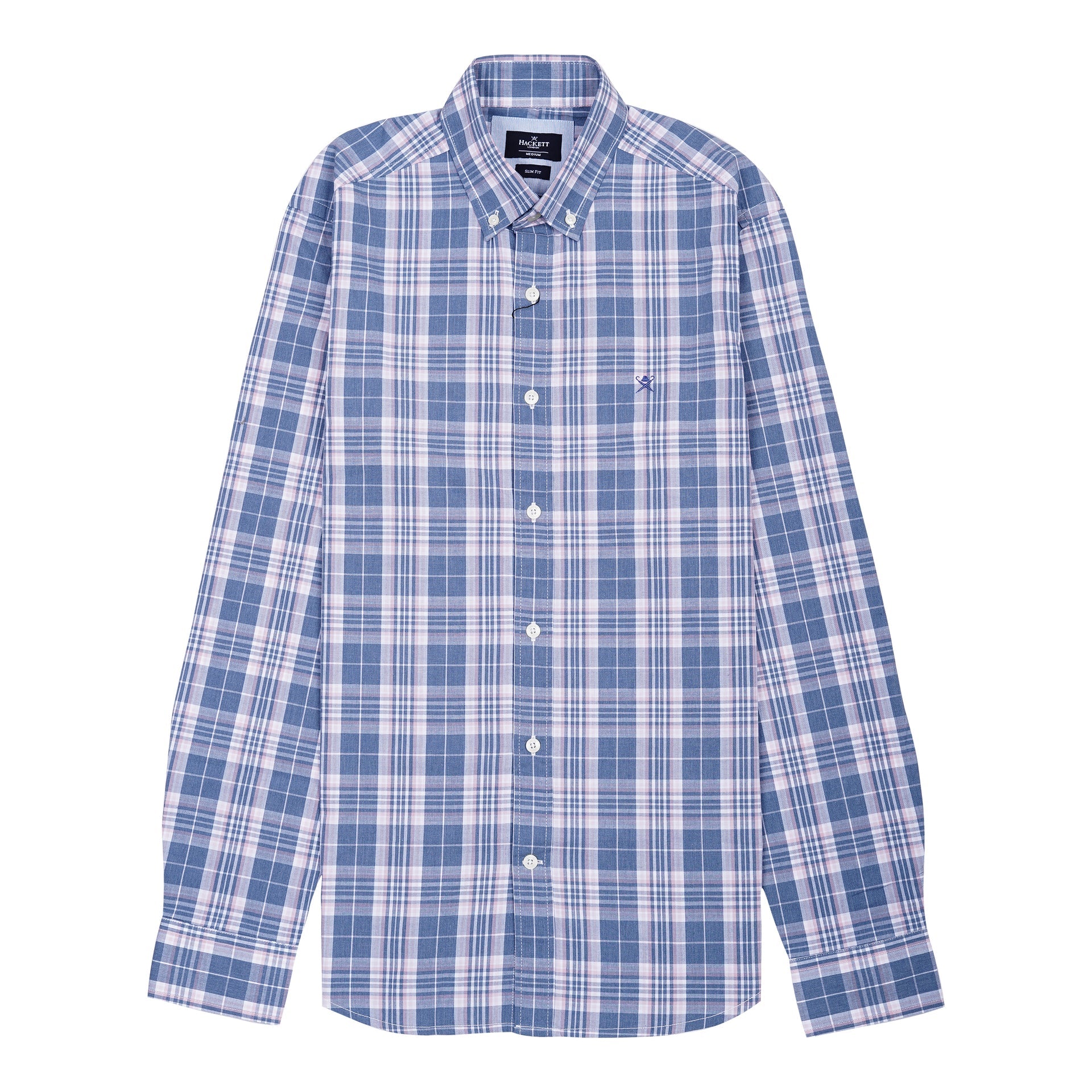 HACKETT Serene Aqua Slim Fit Long Sleeve Check Shirt