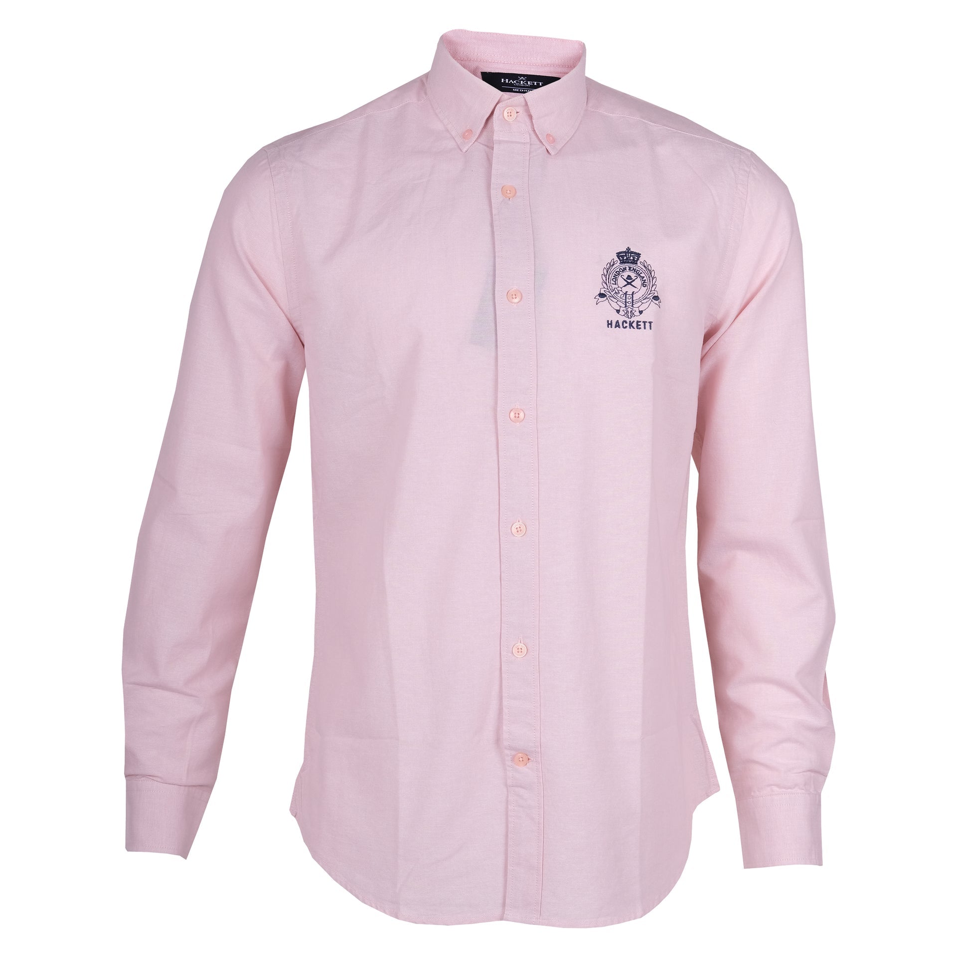 HACKETT Blush Petal Classic Fit Long Sleeve Button-Up Shirt with Embroidered Crest