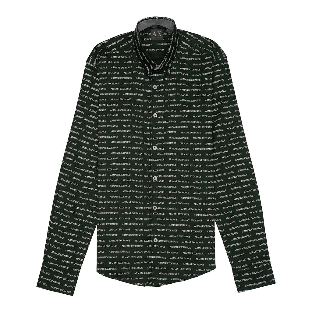 ARMANI EXCHANGE Opulent Cobalt Echo Tailored Fit Long Sleeve Button-Up Shirt