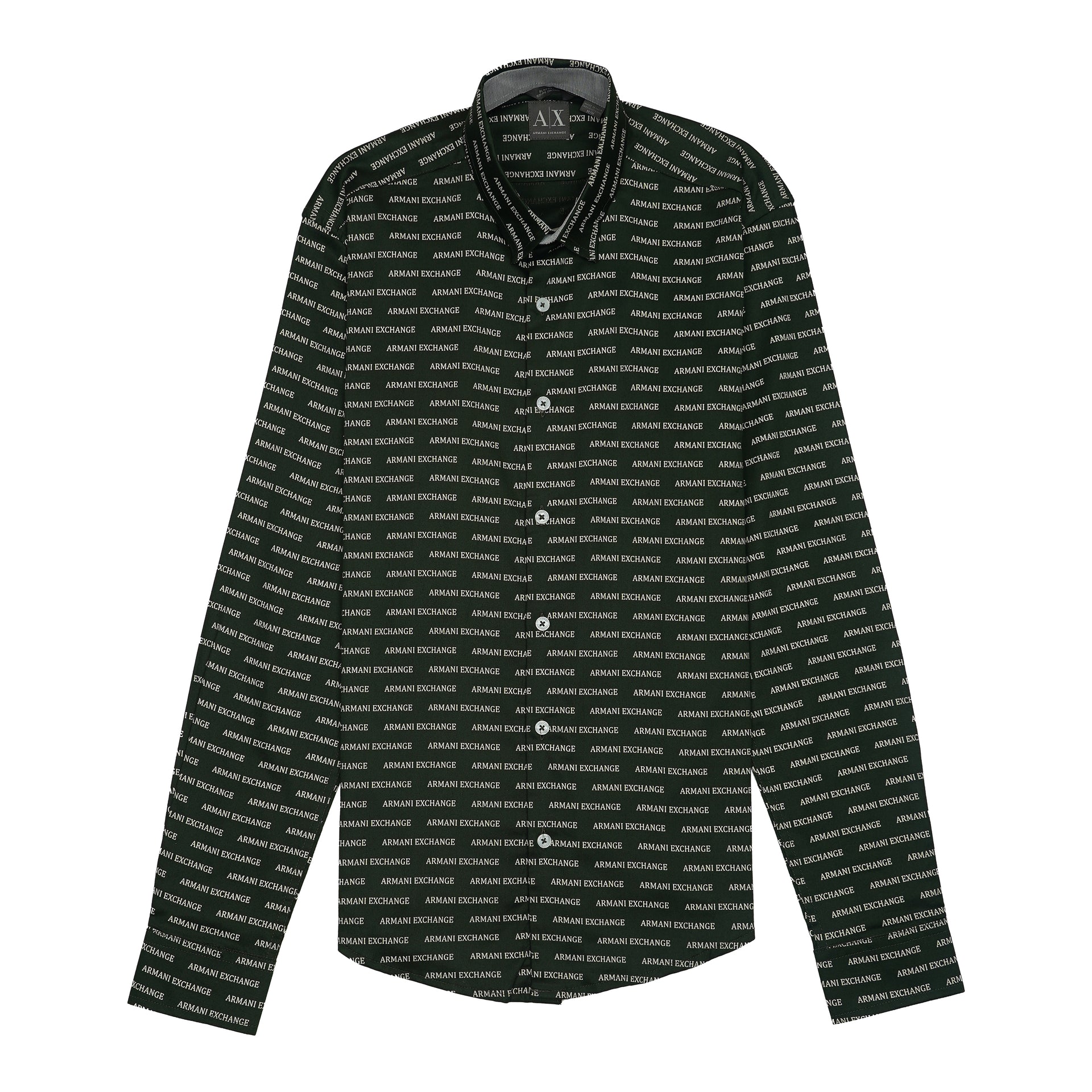 ARMANI EXCHANGE Opulent Cobalt Echo Tailored Fit Long Sleeve Button-Up Shirt