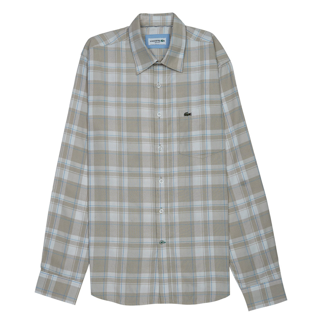 LACOSTE Prismatic Sand Dune Tailored Fit Long Sleeve Shirt