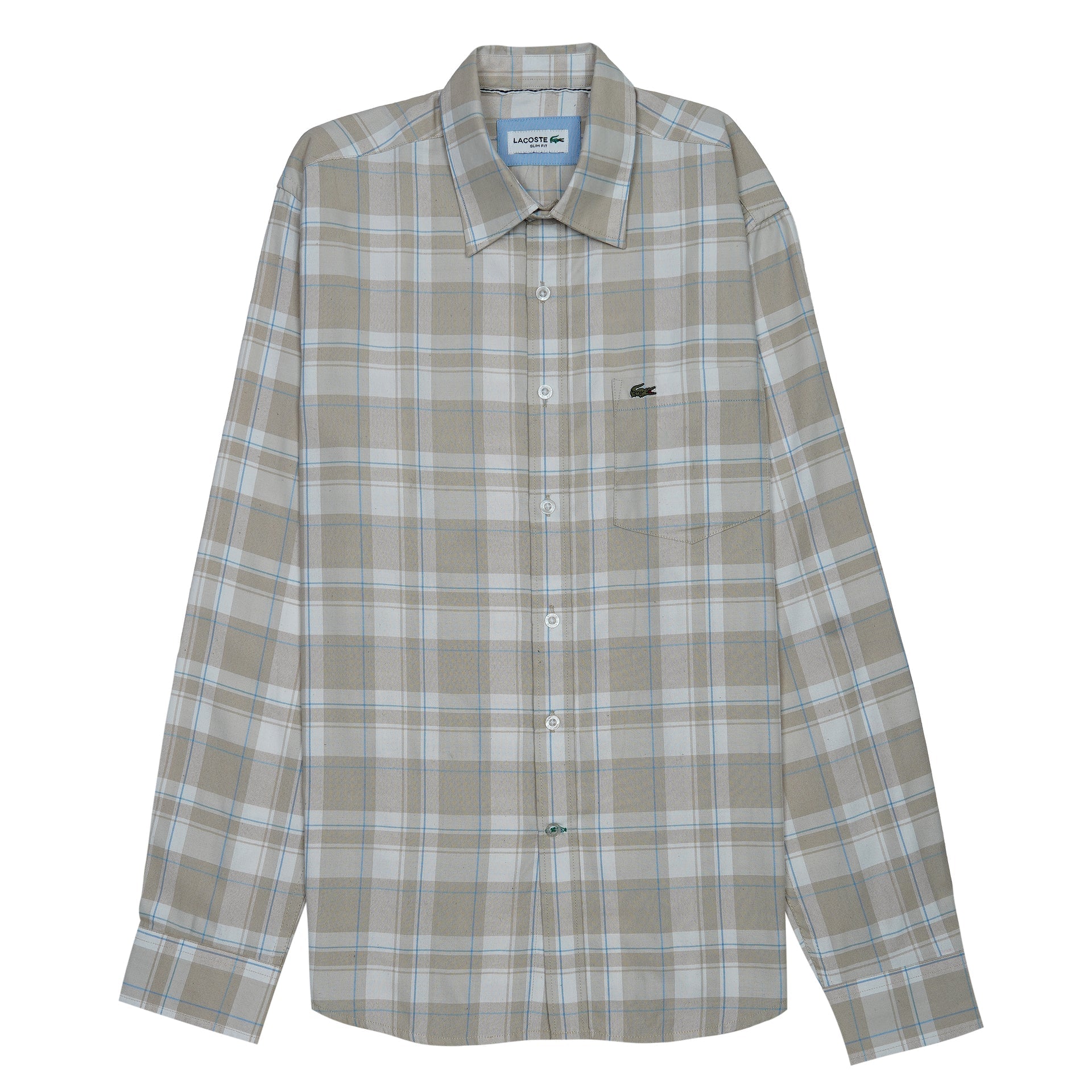 LACOSTE Prismatic Sand Dune Tailored Fit Long Sleeve Shirt