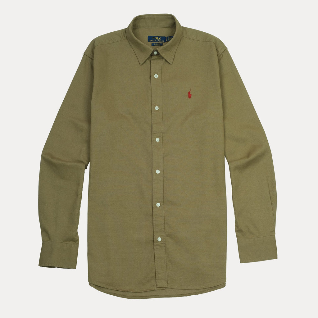 POLO RALPH LAUREN Enchanted Olive Classic Fit Long Sleeve Button-Up Shirt