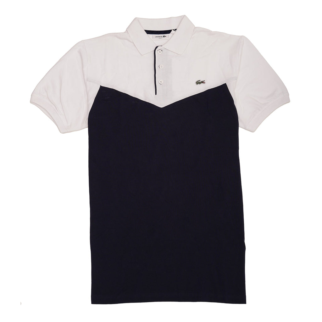 LACOSTE Deep Ocean Blue Color Block Slim Fit Polo Shirt