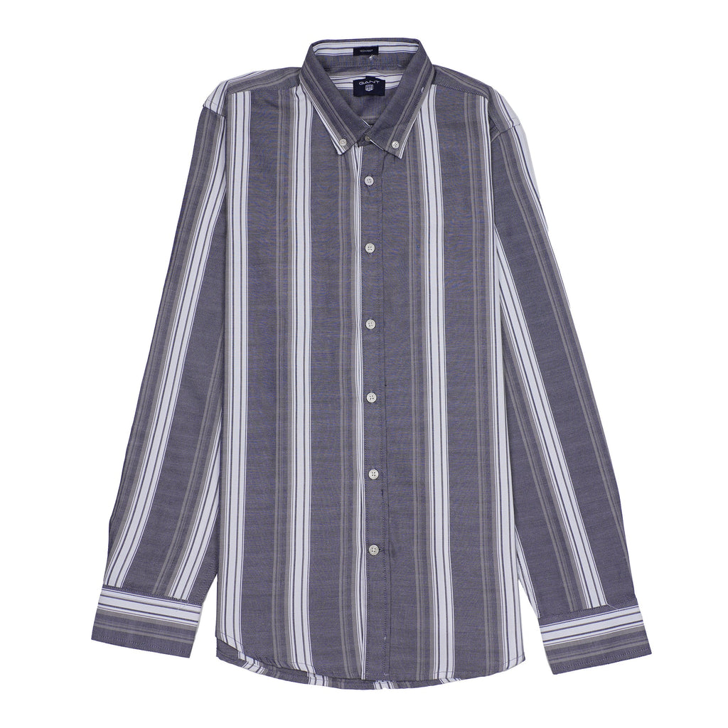 GANT Ethereal Indigo Tailored Fit Long Sleeve Striped Shirt