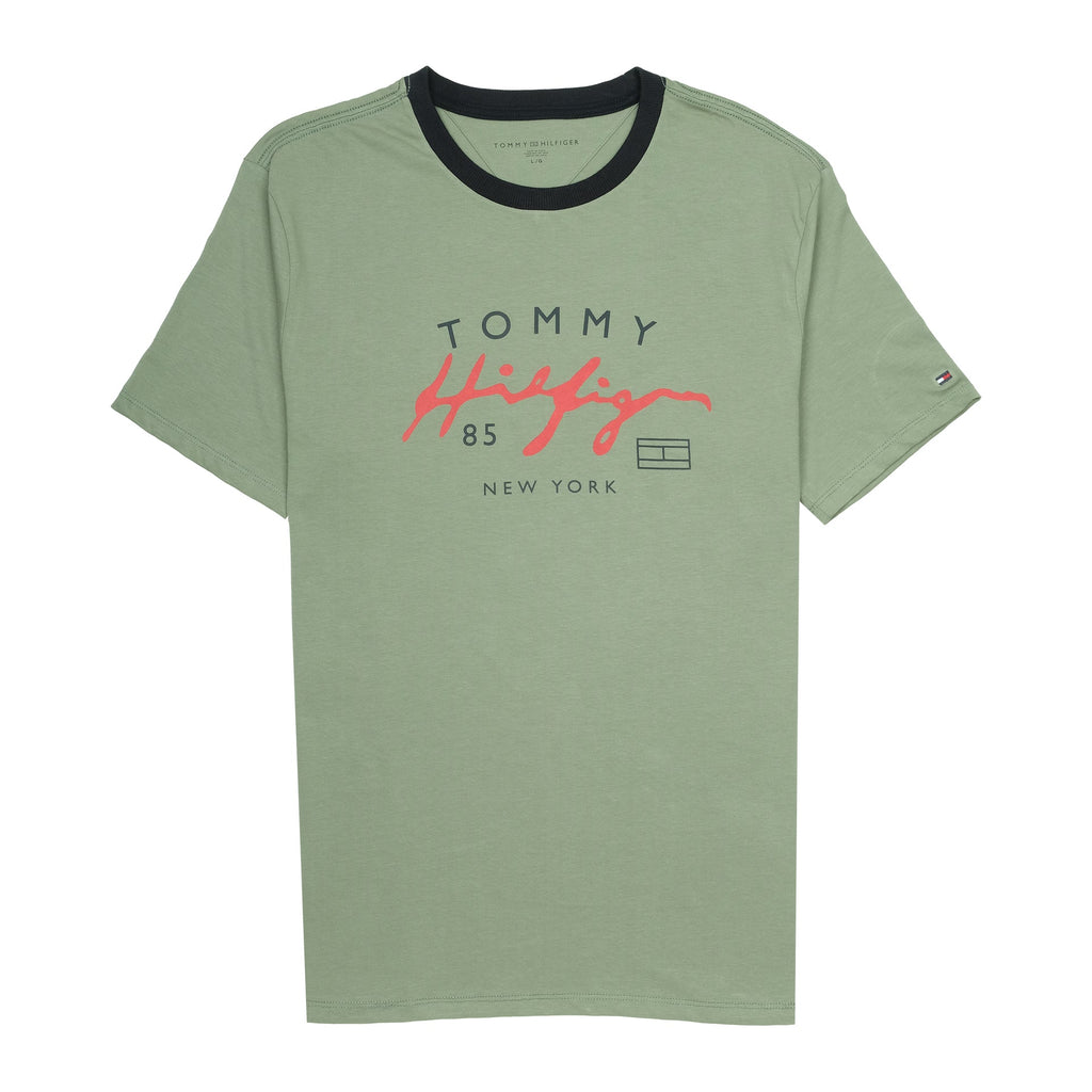 TOMMY HILFIGER Seafoam Green Slim Fit Graphic Tee