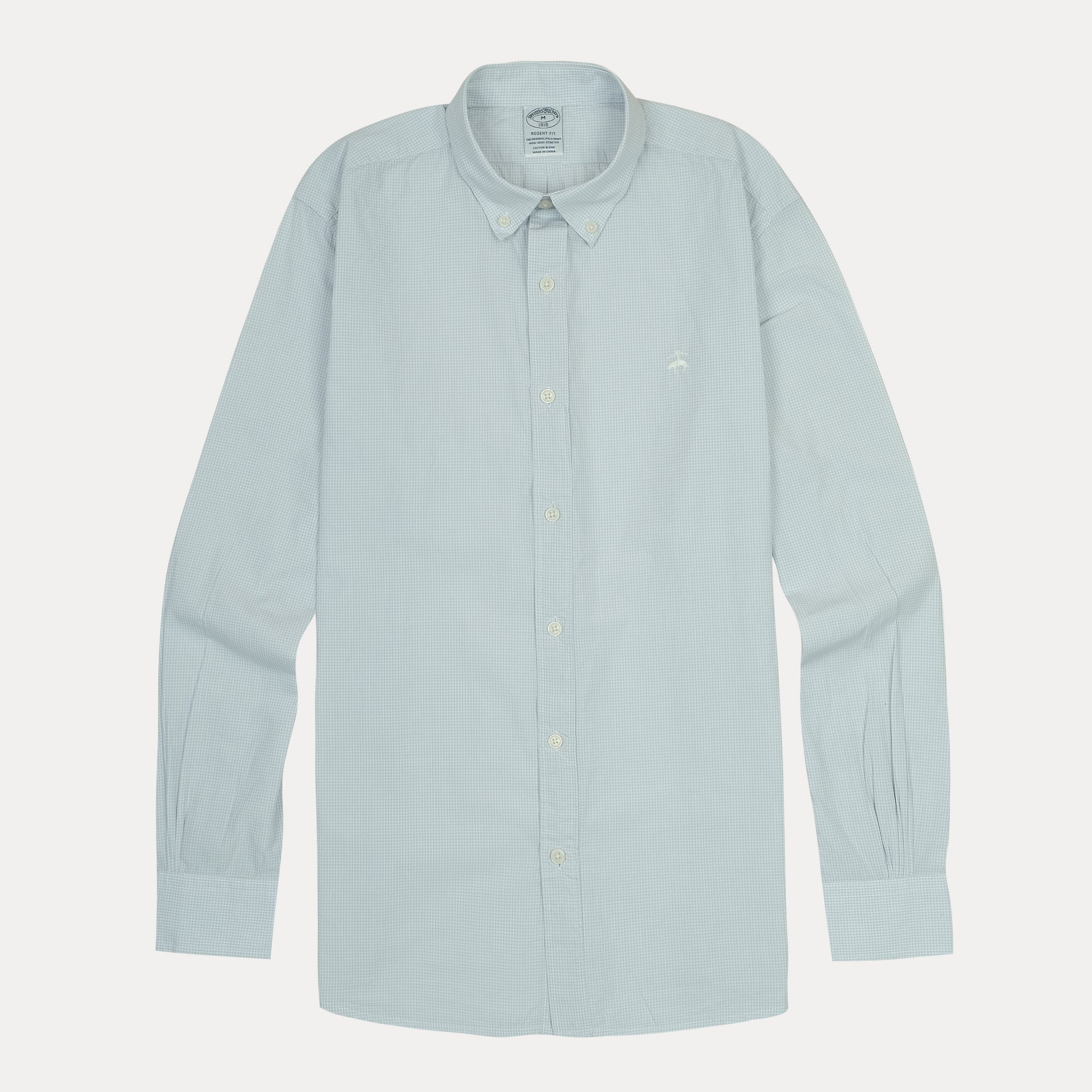 BROOKS BROTHERS Ocean Mist Refined Fit Long Sleeve Oxford Shirt