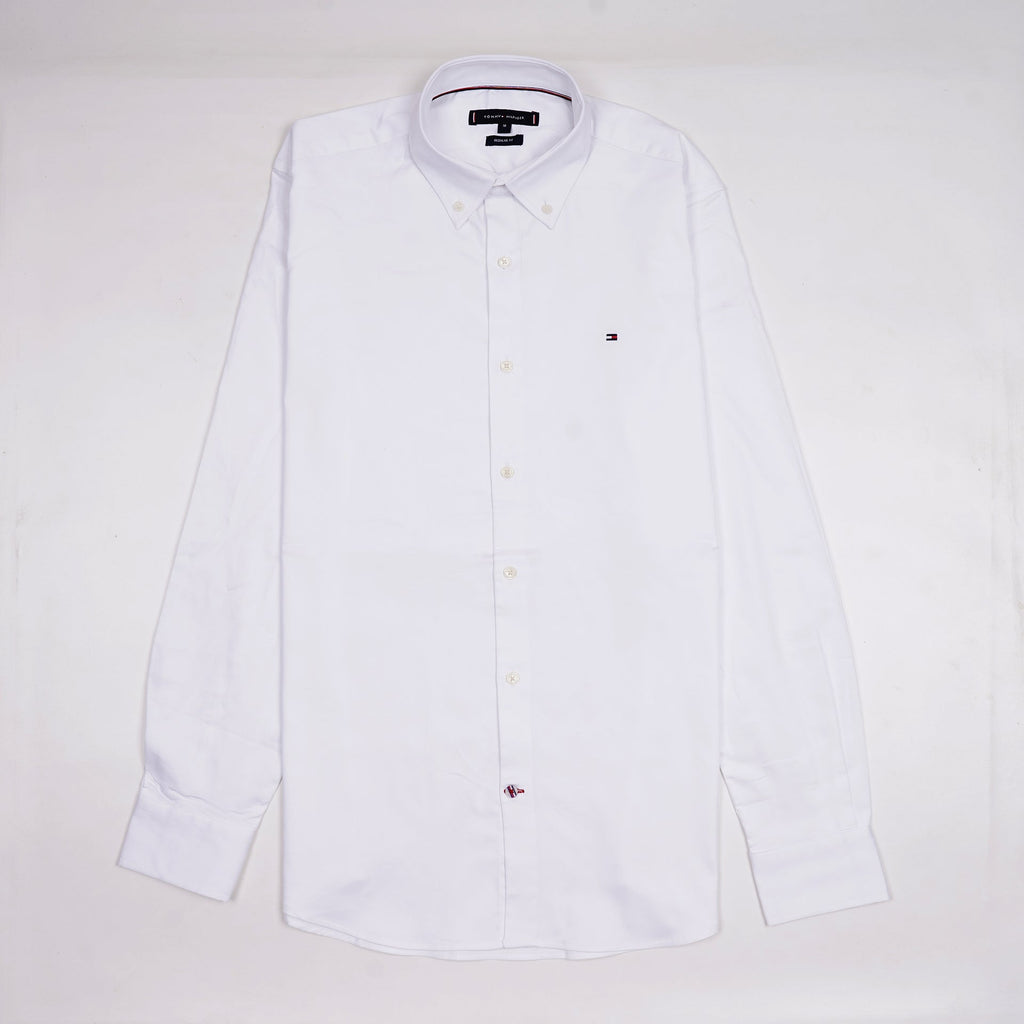 TOMMY HILFIGER Celestial Cream Tailored Fit Long Sleeve Button-Down Shirt