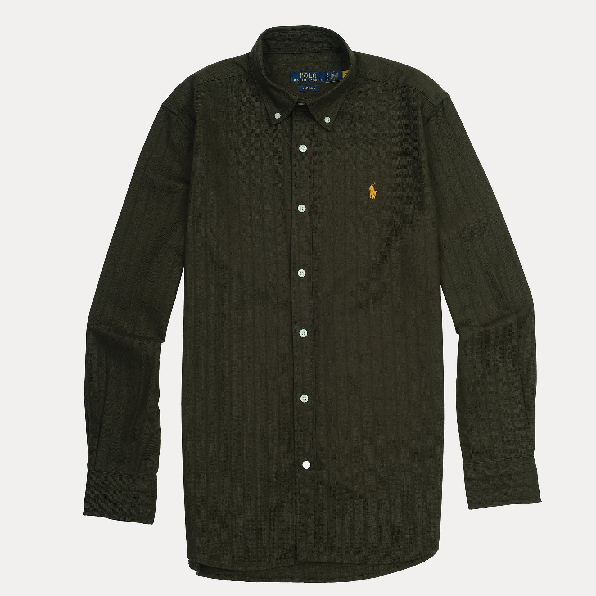 POLO RALPH LAUREN Forest Sage Tailored Fit Long Sleeve Striped Button-Up Shirt