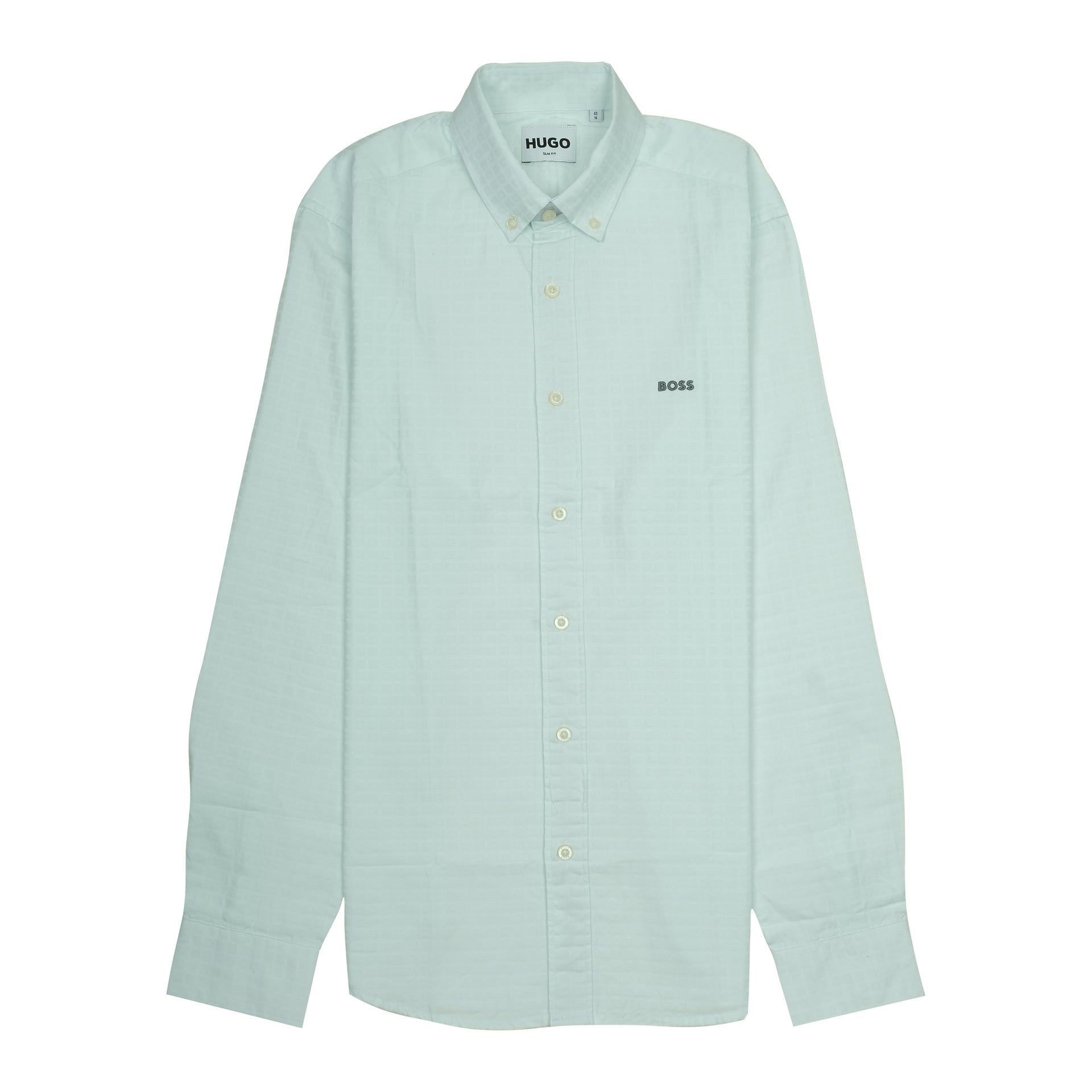 HUGO Serene Aqua Classic Fit Long Sleeve Button-Up Shirt