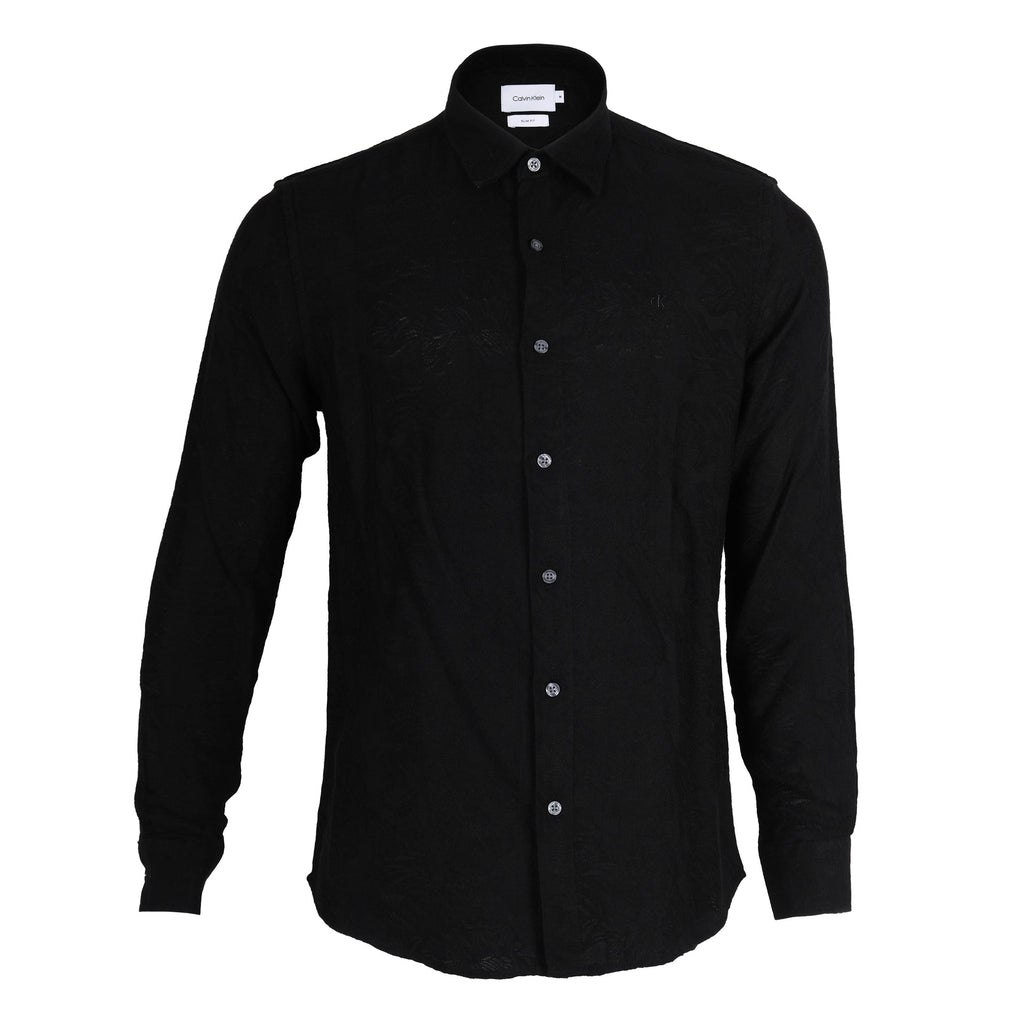CALVIN KLEIN Onyx Noir Slim Fit Long Sleeve Shirt