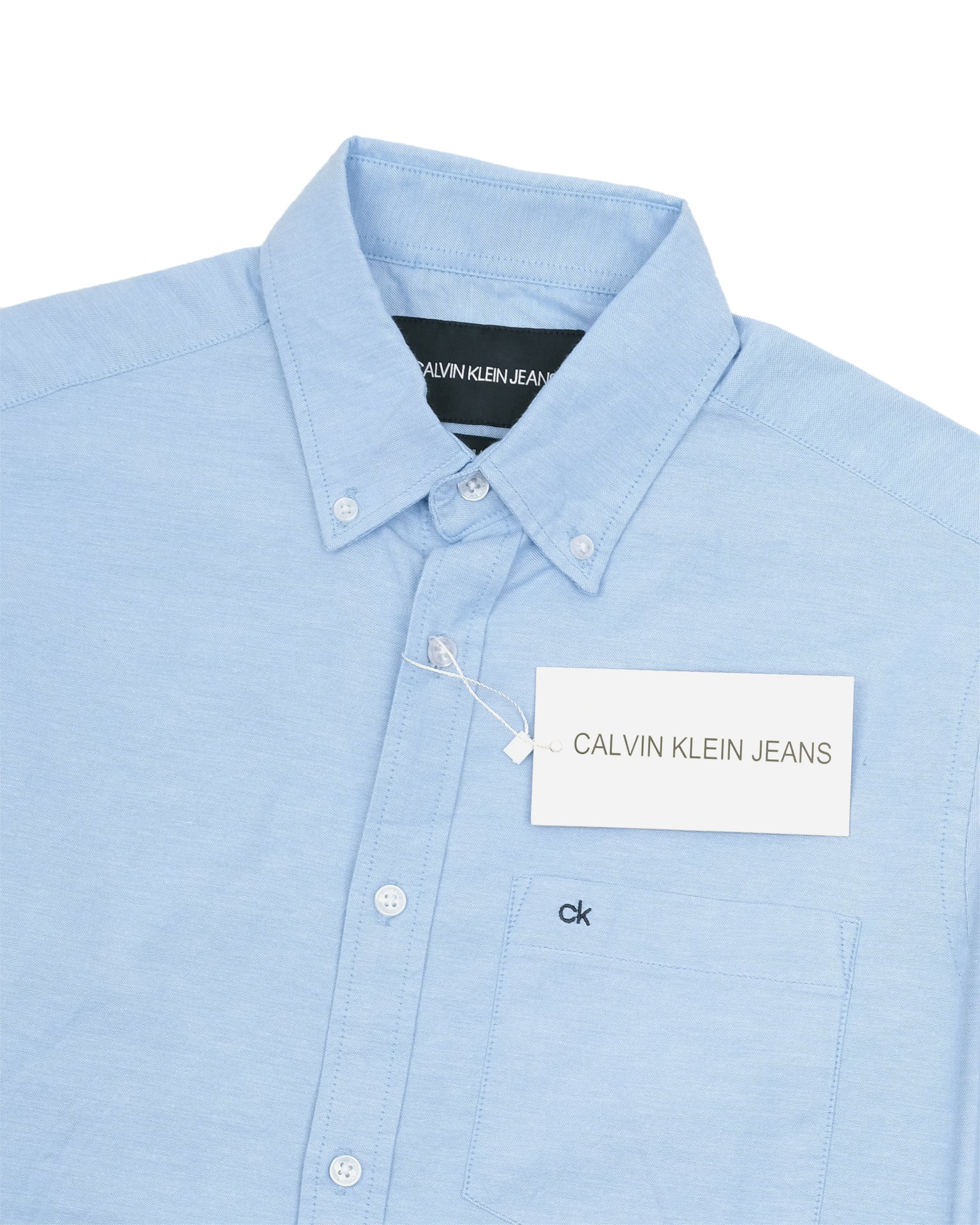 CALVIN KLEIN Tranquil Azure Classic Fit Long Sleeve Button-Down Shirt