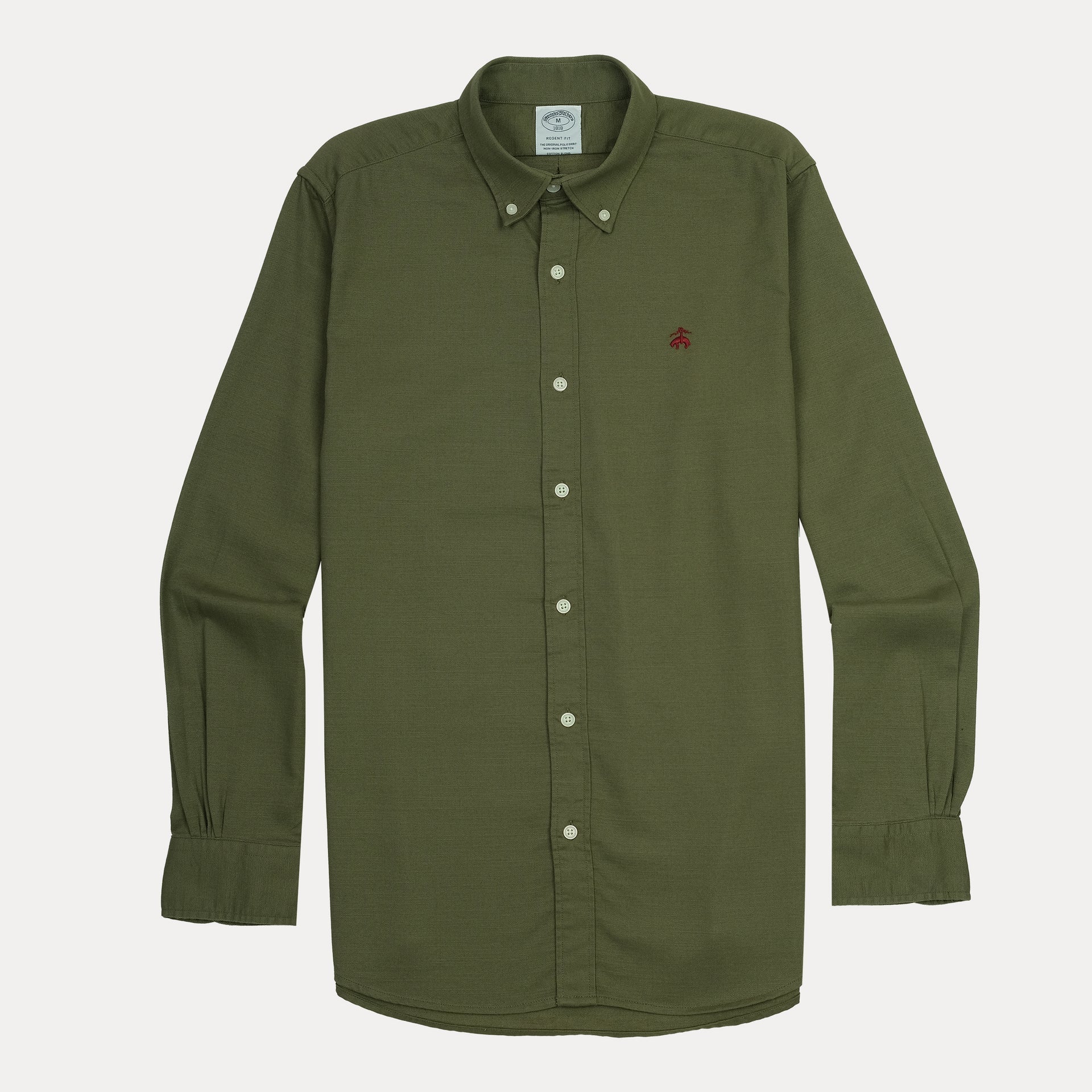 BROOKS BROTHERS Mystic Olive Classic Fit Long Sleeve Button-Down Shirt