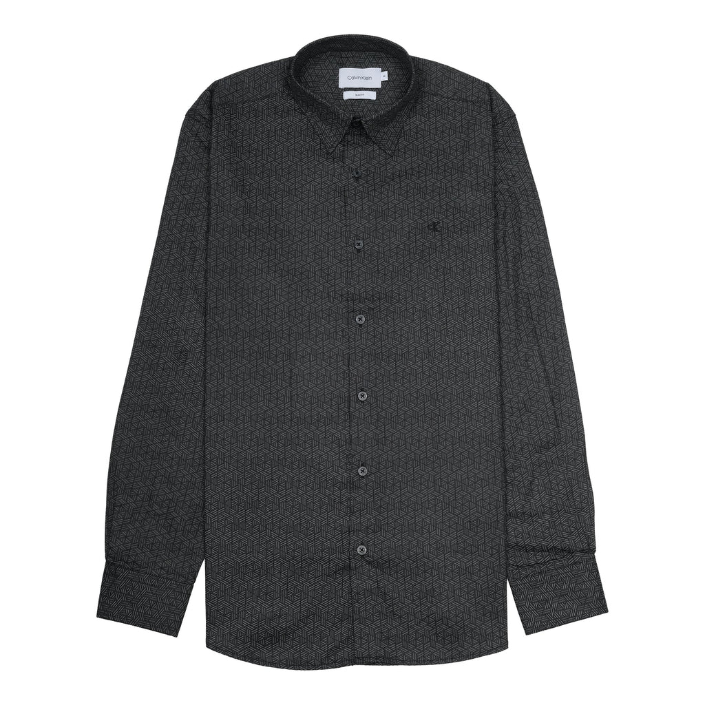 CALVIN KLEIN Shadowed Obsidian Slim Fit Long Sleeve Shirt
