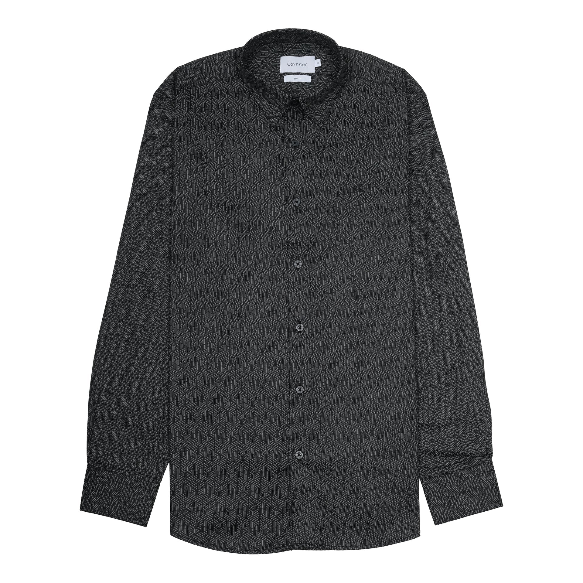 CALVIN KLEIN Shadowed Obsidian Slim Fit Long Sleeve Shirt