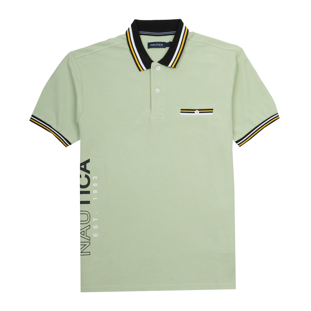 NAUTICA Serene Mint Classic Fit Striped Polo Shirt