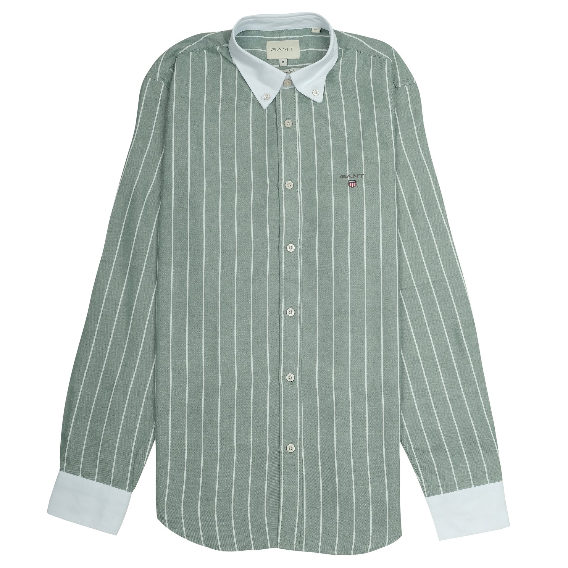 GANT Enchanted Sage Classic Fit Long Sleeve Striped Shirt
