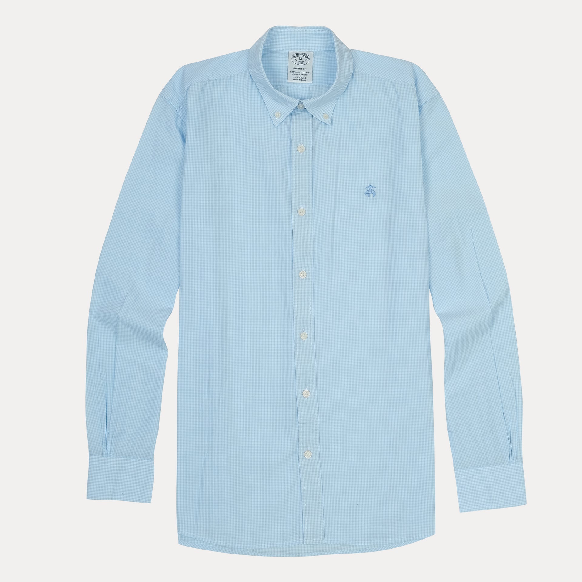 Brooks Brothers Regent Fit Light Blue Check Dress Shirt