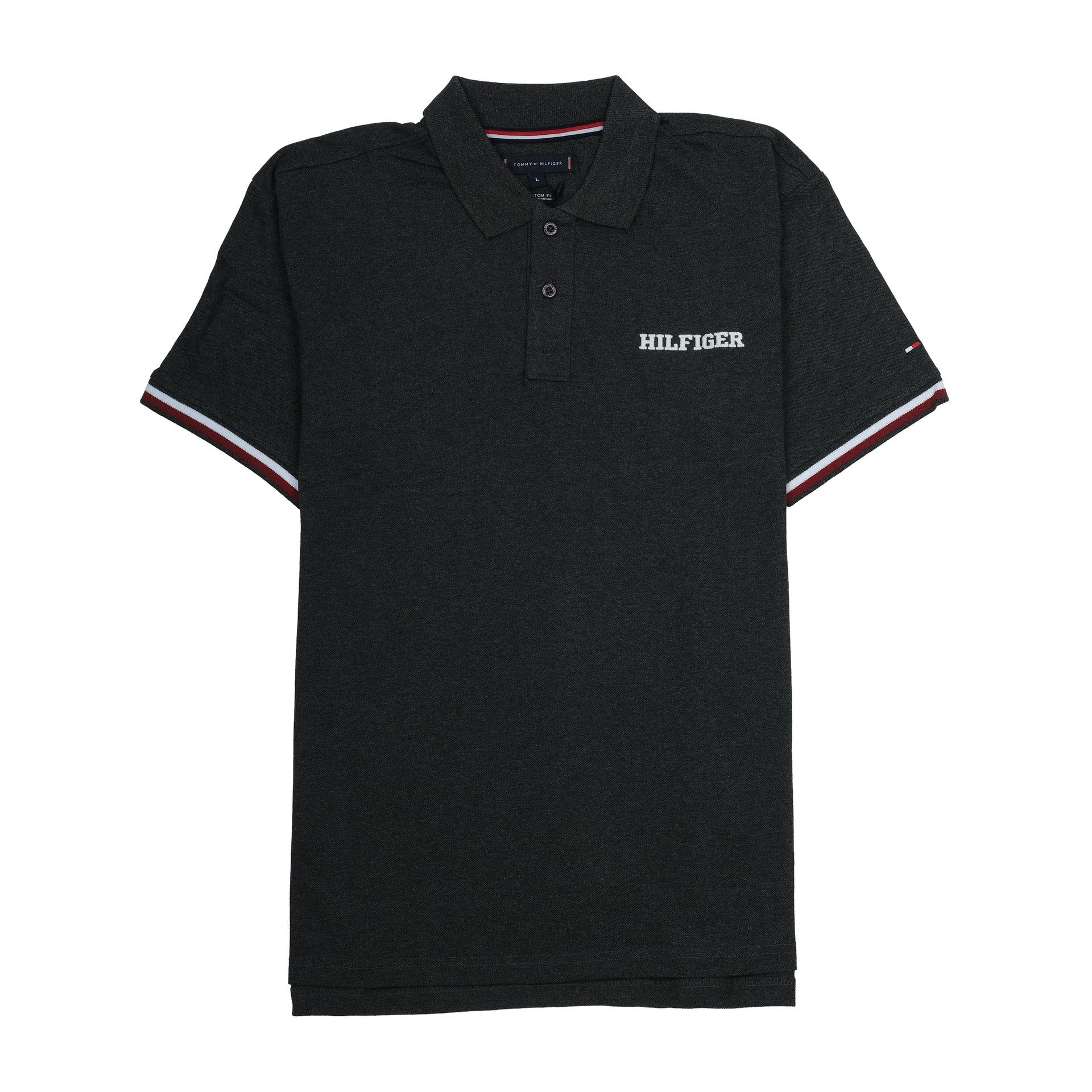 TOMMY HILFIGER Obsidian Slate Effortless Fit Short Sleeve Piqu�� Polo Shirt