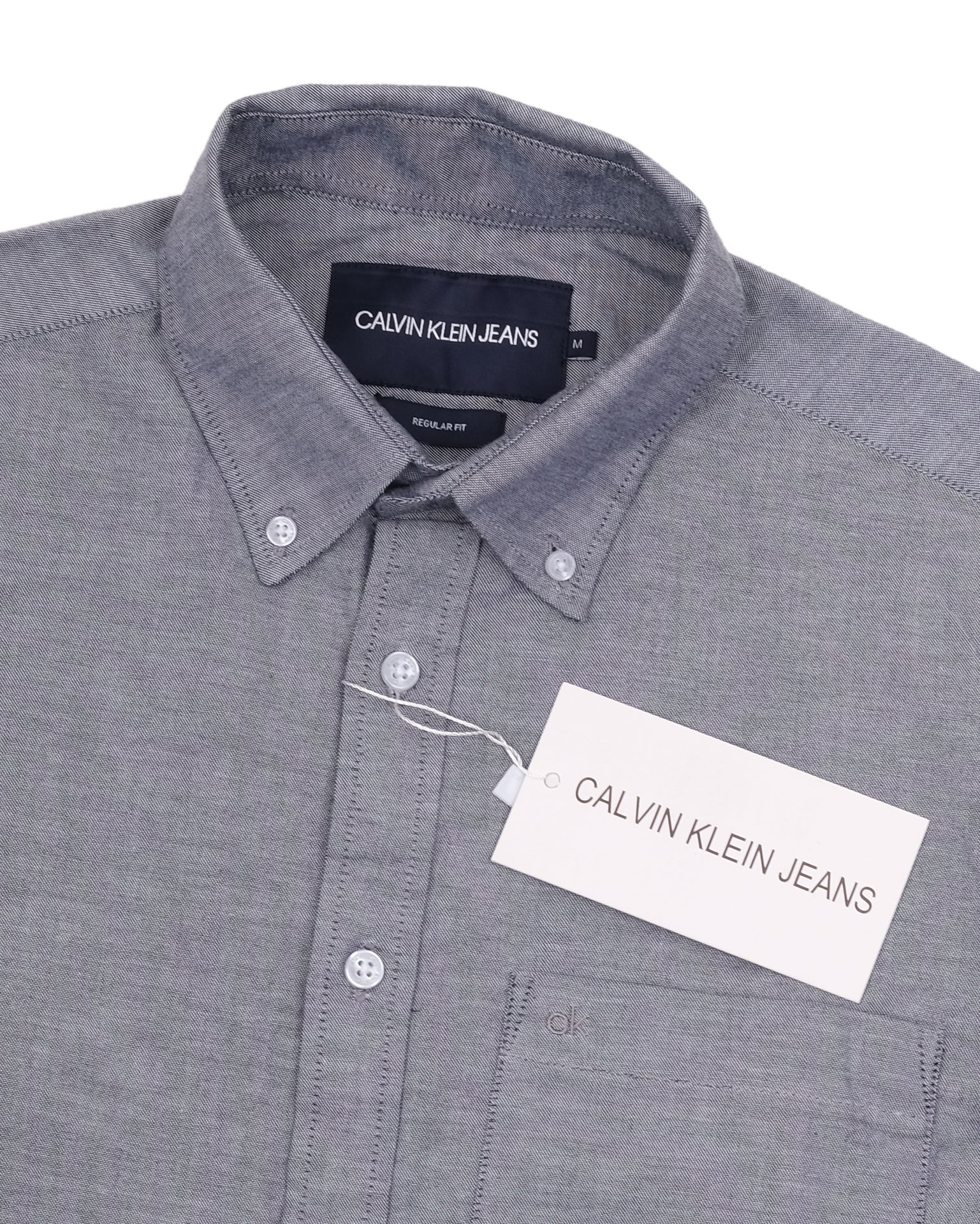 CALVIN KLEIN Misty Steel Slim Fit Long Sleeve Button-Down Shirt