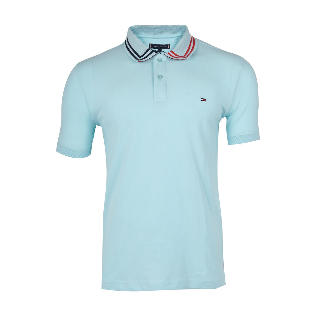 TOMMY HILFIGER Serene Sky Classic Fit Polo Shirt with Contrast Collar