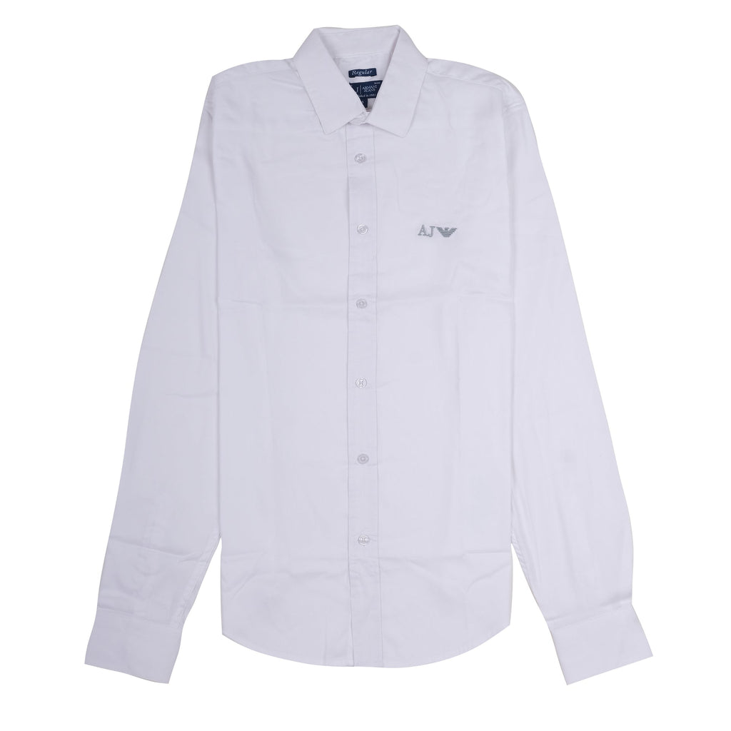 AJ ARMANI JEANS Arctic White Classic Fit Long Sleeve Button-Up Shirt