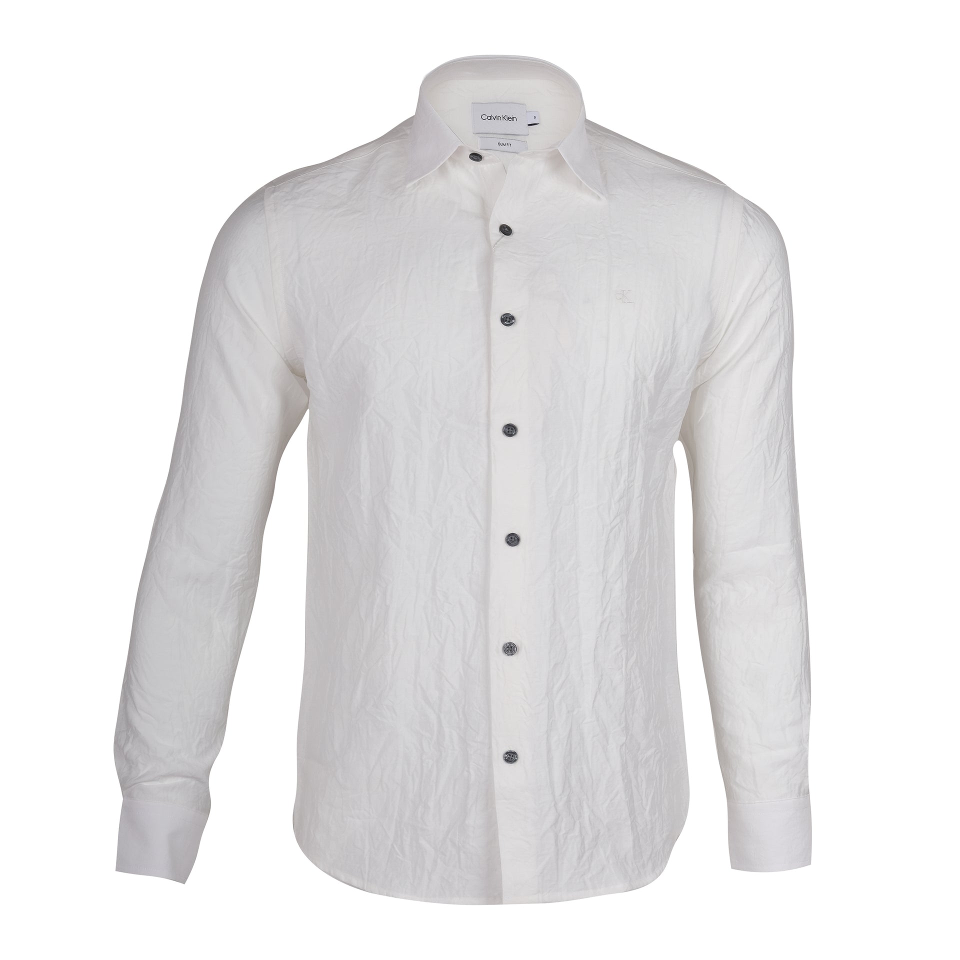 CALVIN KLEIN Frosted Pearl Slim Fit Long Sleeve Button-Up Shirt