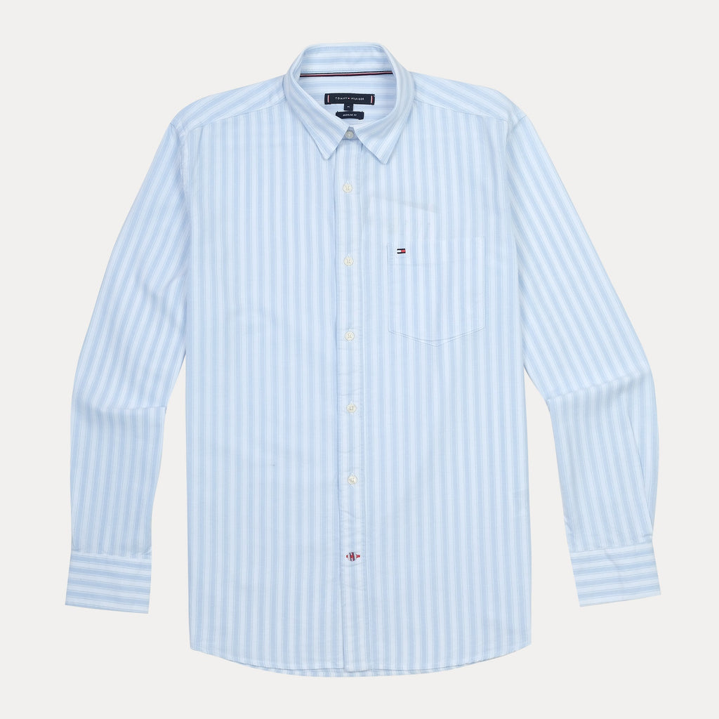 TOMMY HILFIGER Celestial Aqua Classic Fit Long Sleeve Button-Up Shirt