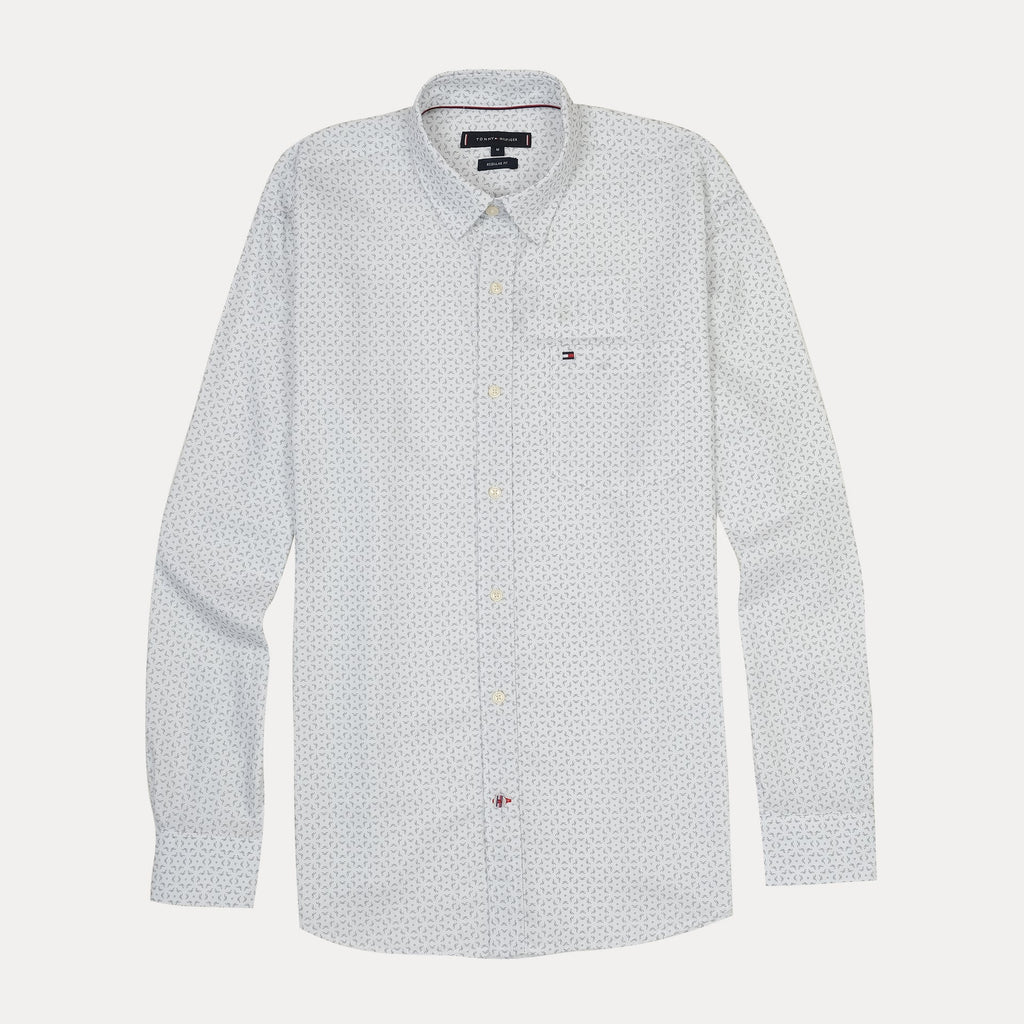 TOMMY HILFIGER Ethereal Ice Regular Fit Long Sleeve Printed Button-Up Shirt