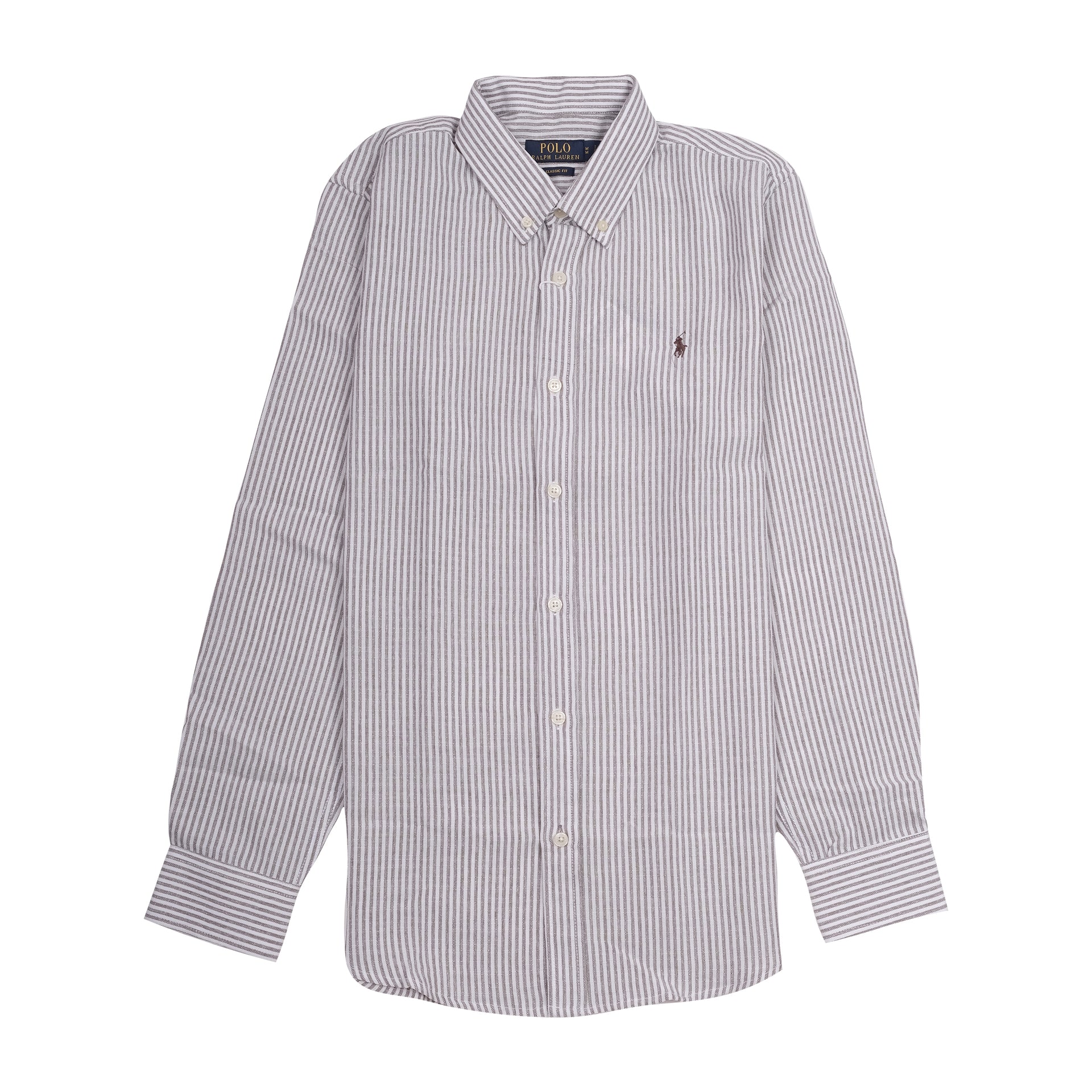 POLO RALPH LAUREN Whispering Fog Classic Fit Long Sleeve Striped Button-Down Shirt