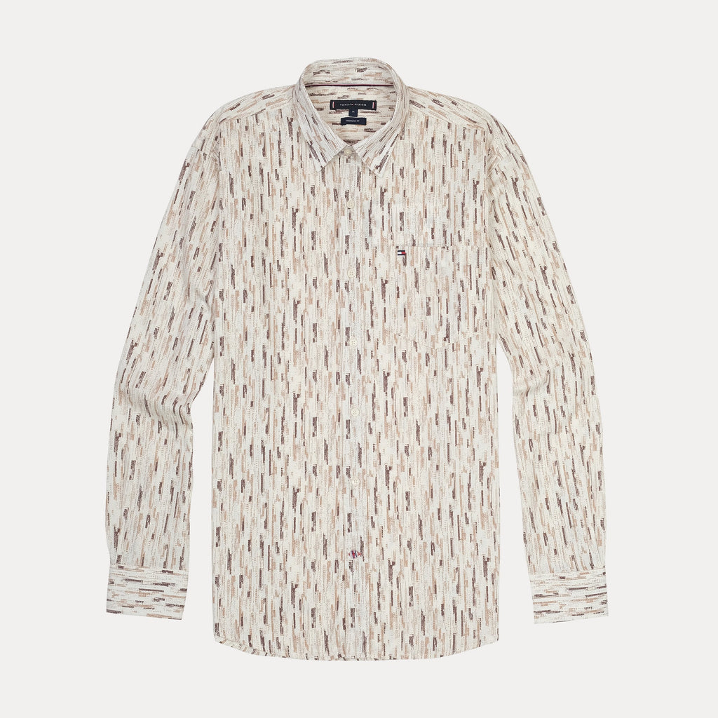 TOMMY HILFIGER Serene Dune Tailored Fit Long Sleeve Textured Shirt