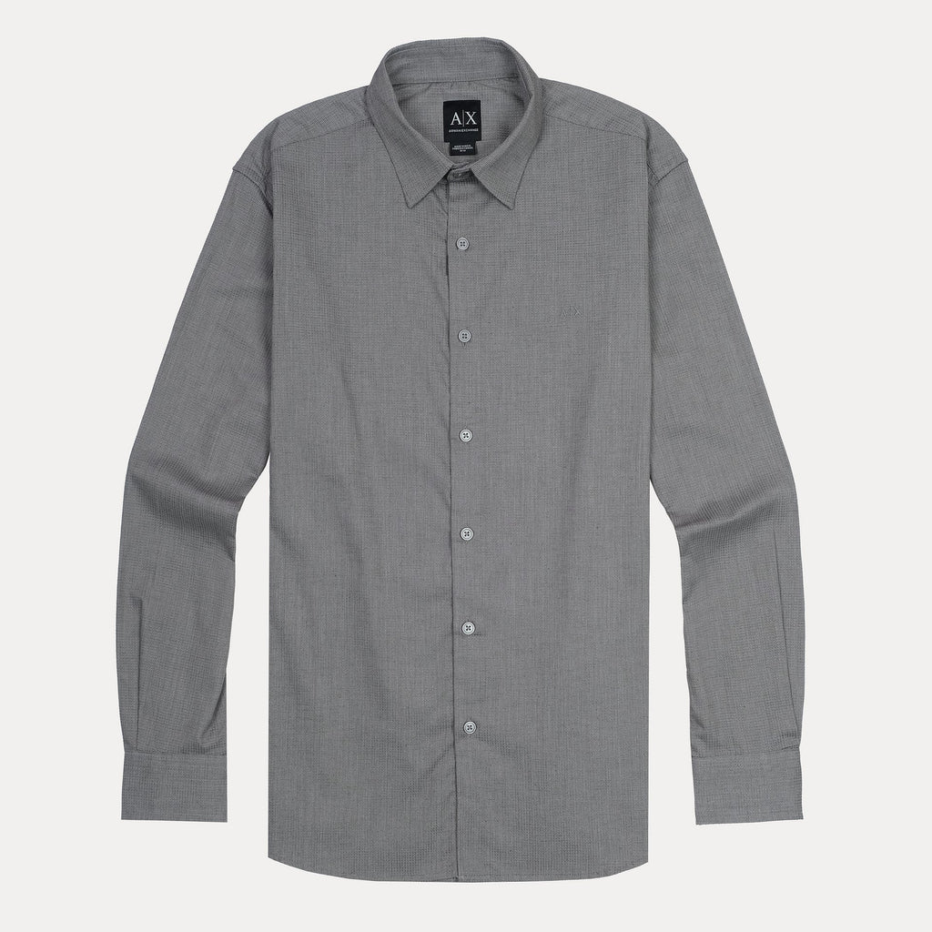 ARMANI EXCHANGE Celestial Charcoal Classic Fit Long Sleeve Shirt