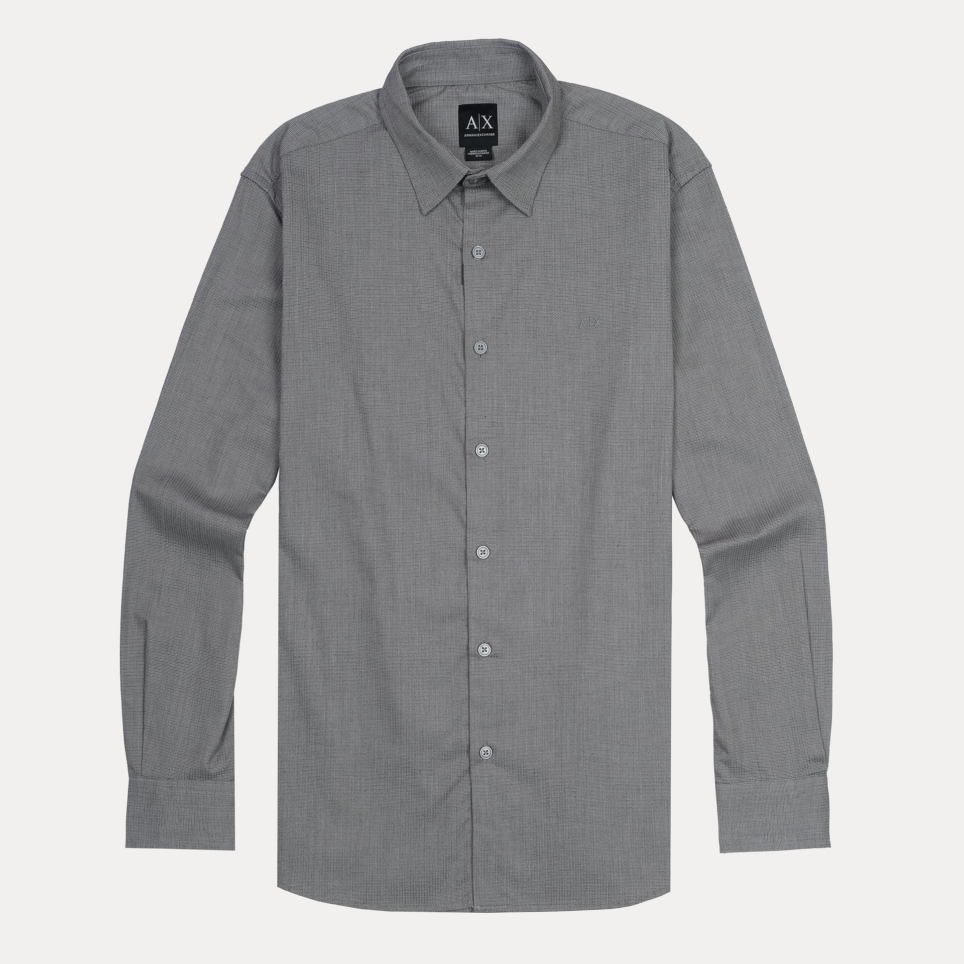 ARMANI EXCHANGE Celestial Charcoal Classic Fit Long Sleeve Shirt