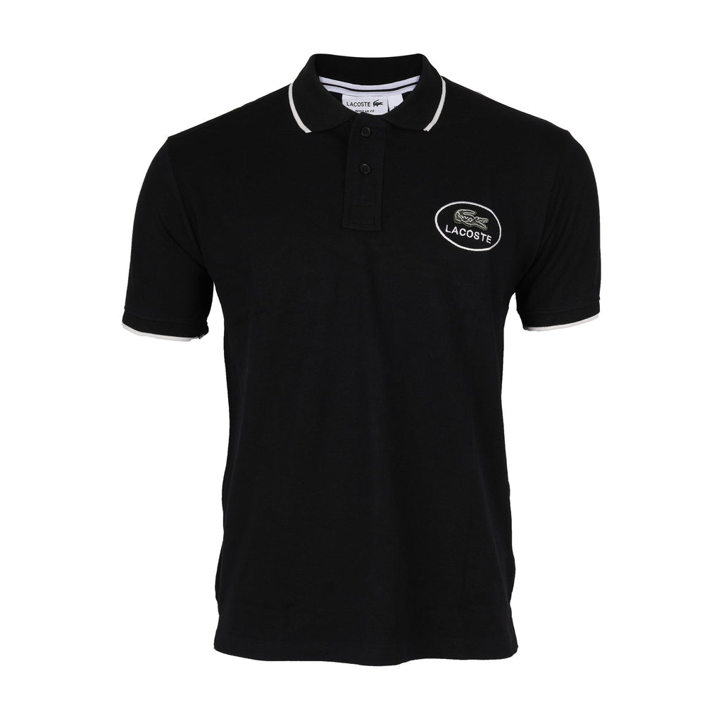 LACOSTE Midnight Noir Classic Fit Polo Shirt with Contrast Trim