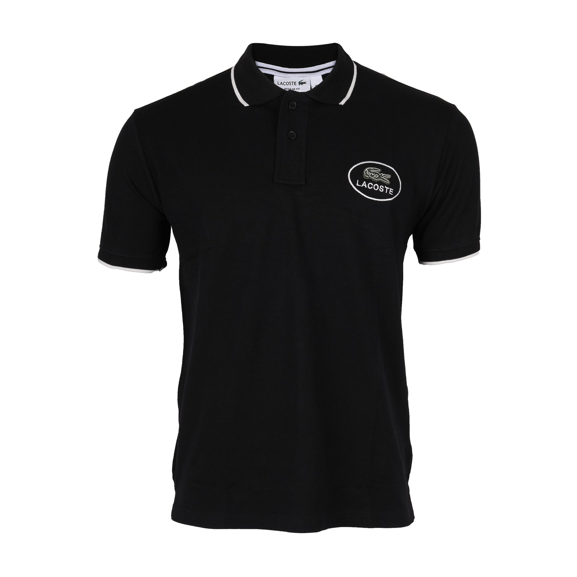 LACOSTE Midnight Noir Classic Fit Polo Shirt with Contrast Trim