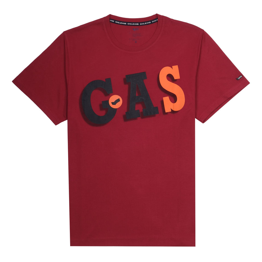 GAS Ember Red Relaxed Fit Short Sleeve Graphic Tee