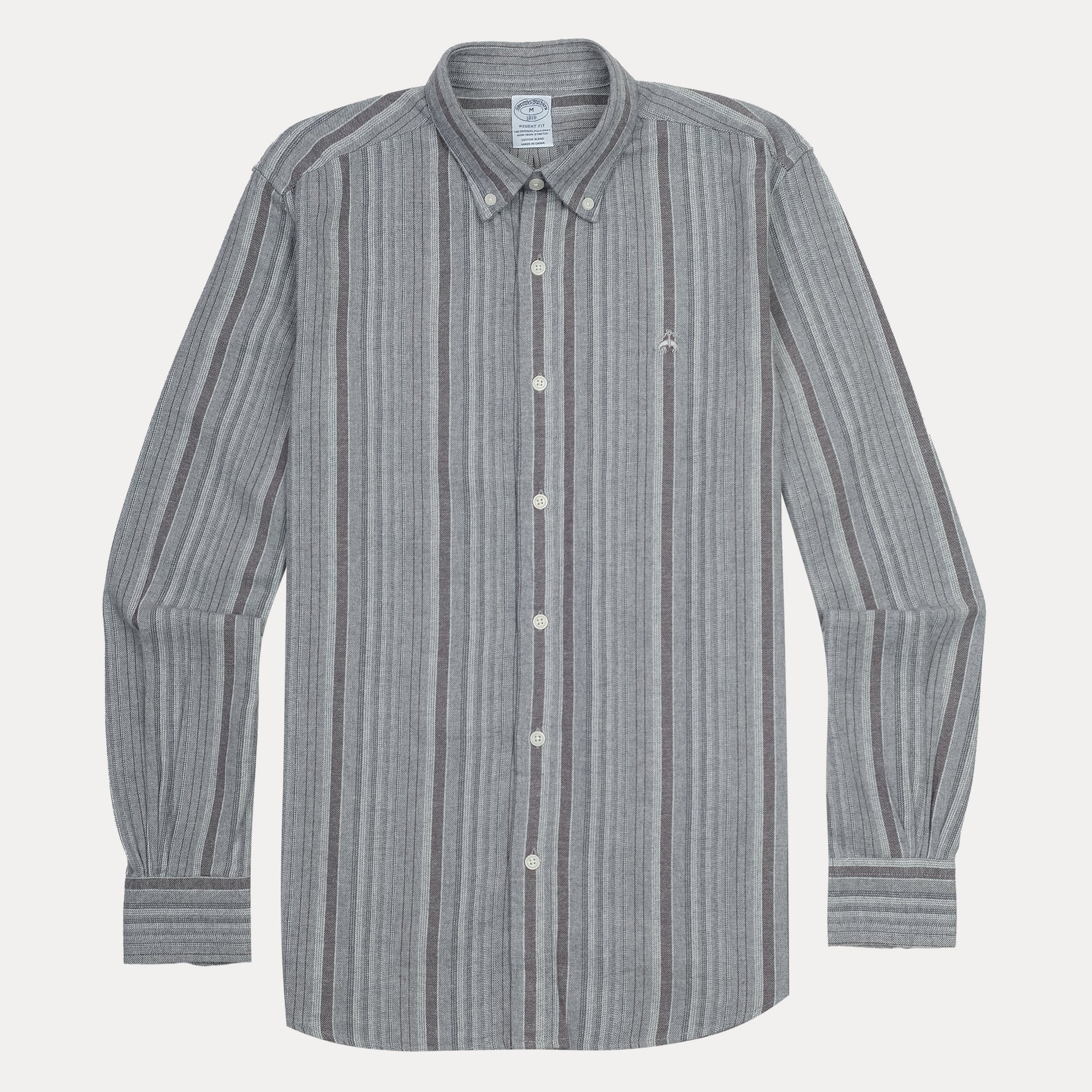 BROOKS BROTHERS Ethereal Ash Tailored Fit Long Sleeve Button-Down Shirt