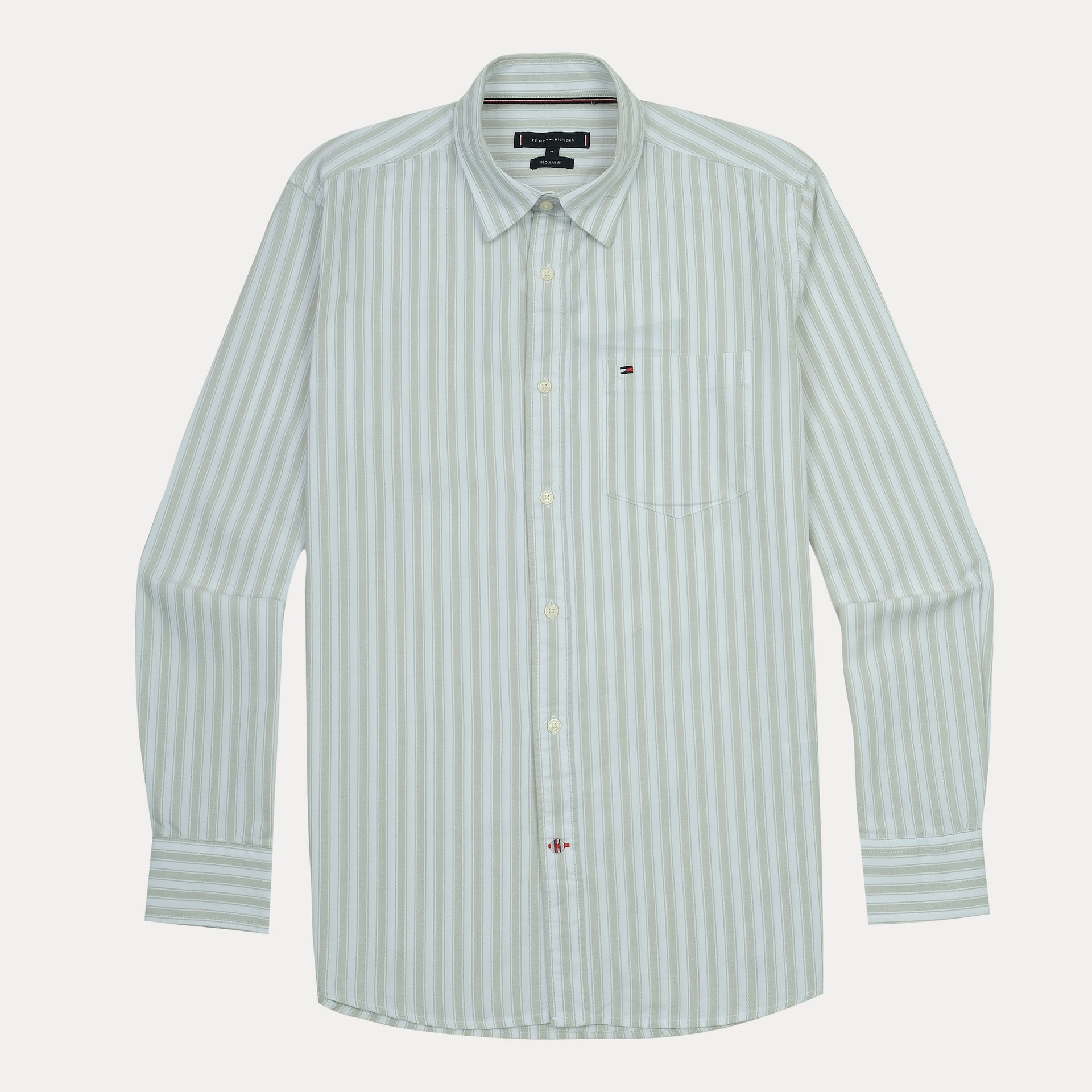 TOMMY HILFIGER Serene Aqua Tailored Fit Long Sleeve Button-Up Shirt